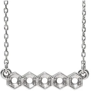 14K Rose Five-Stone Bar Necklace Mounting