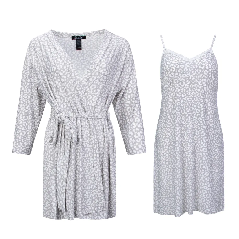 2 Pack Robe & Chemise Sleep Set