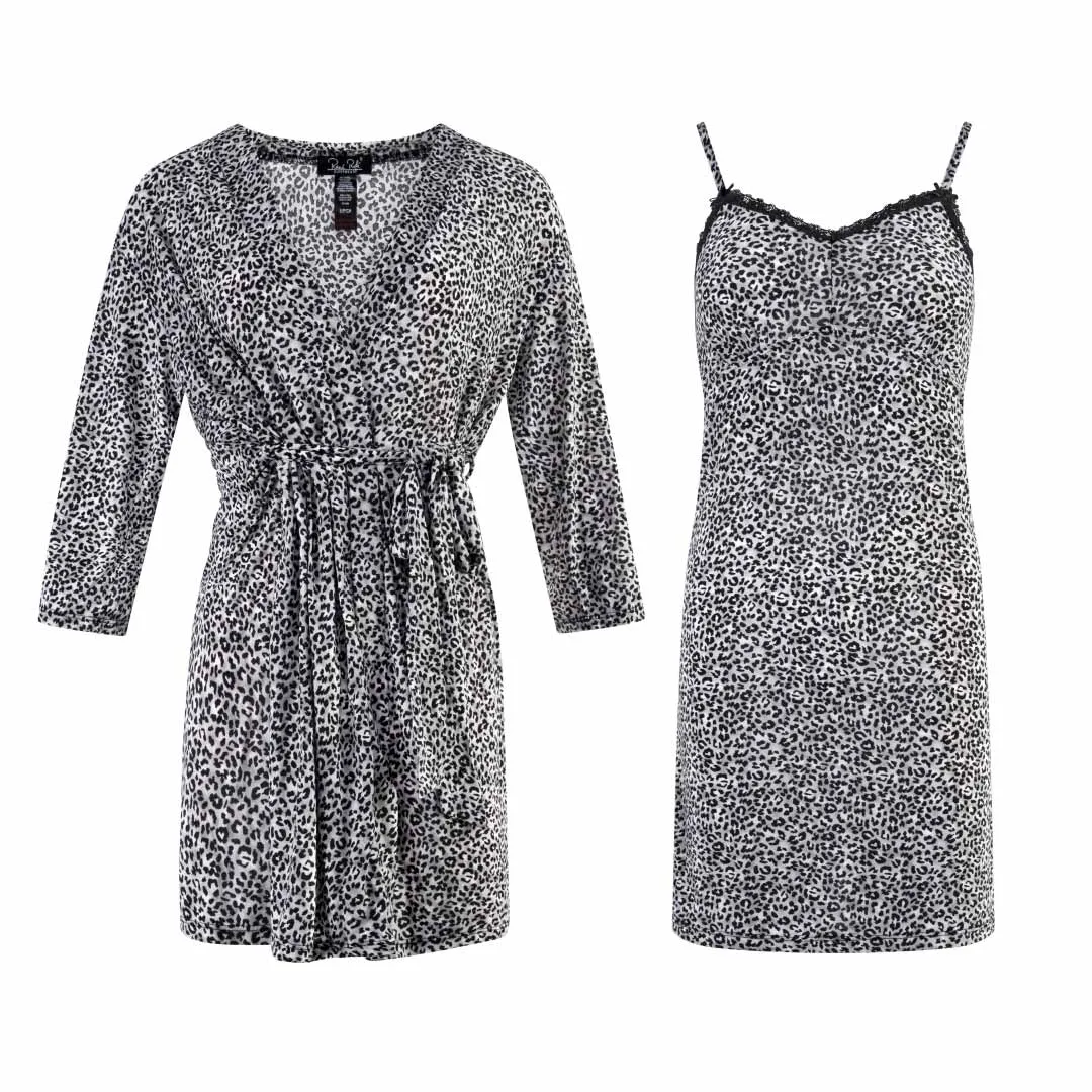 2 Pack Robe & Chemise Sleep Set