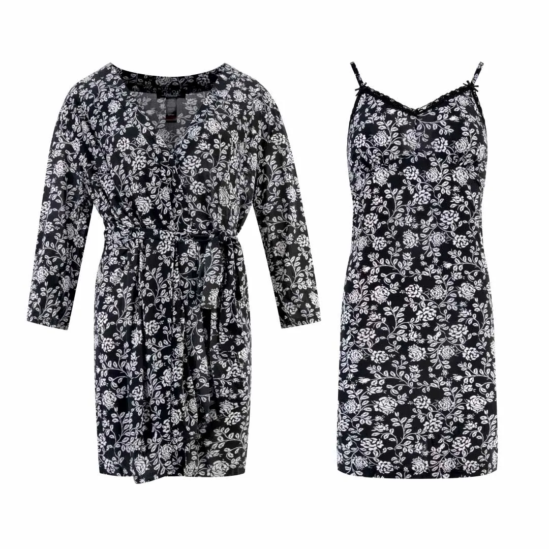 2 Pack Robe & Chemise Sleep Set