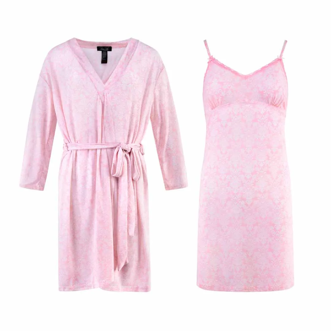 2 Pack Robe & Chemise Sleep Set