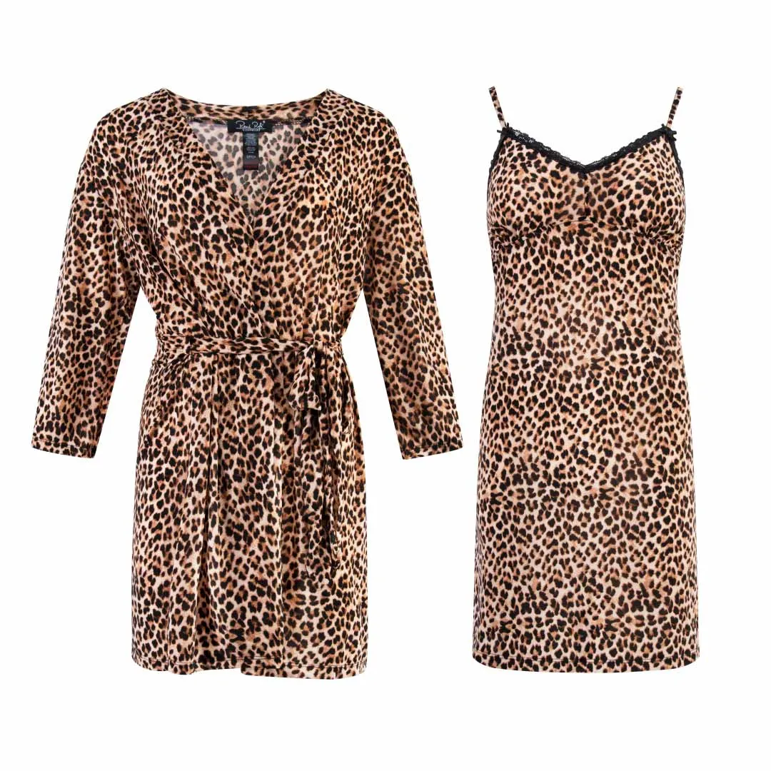 2 Pack Robe & Chemise Sleep Set