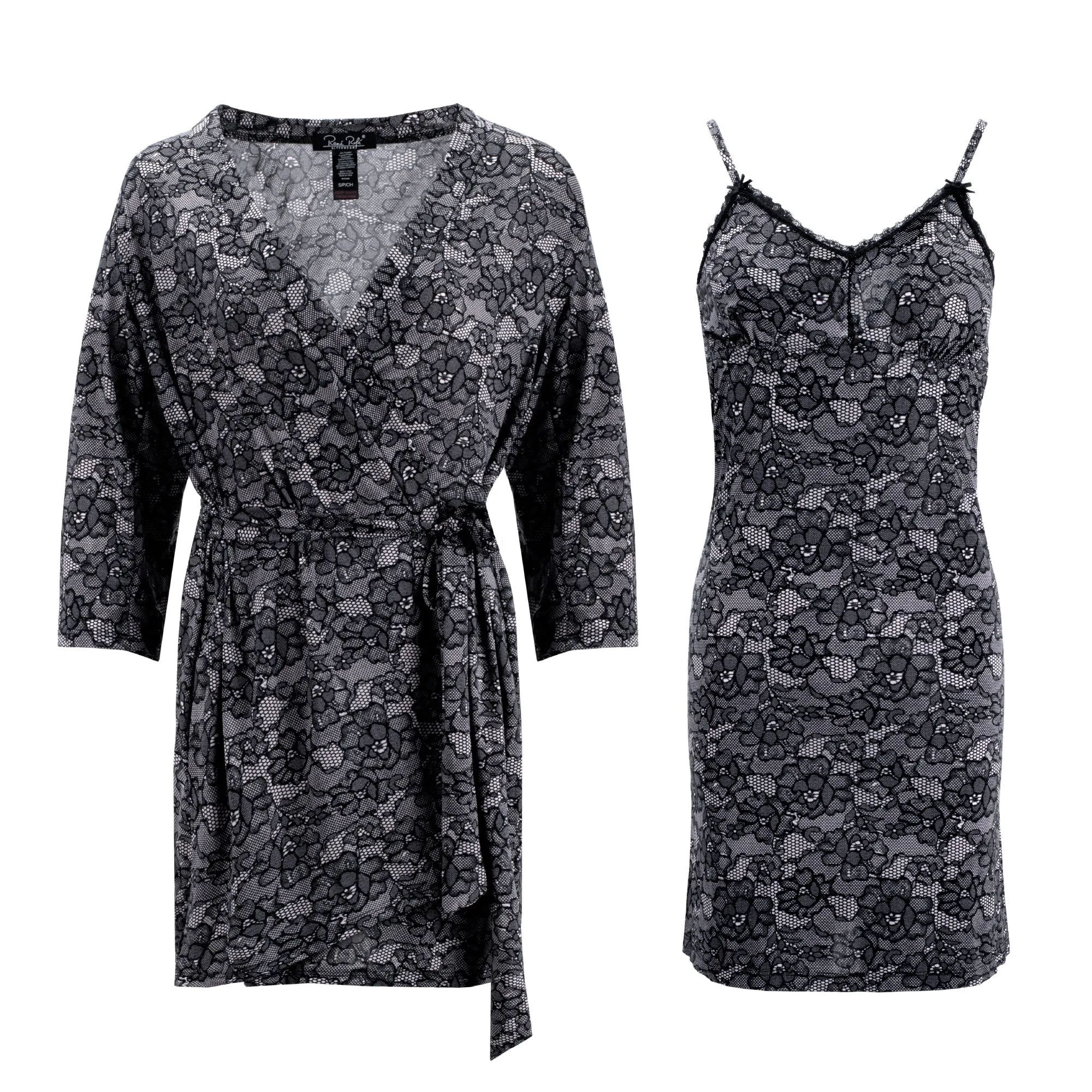 2 Pack Robe & Chemise Sleep Set