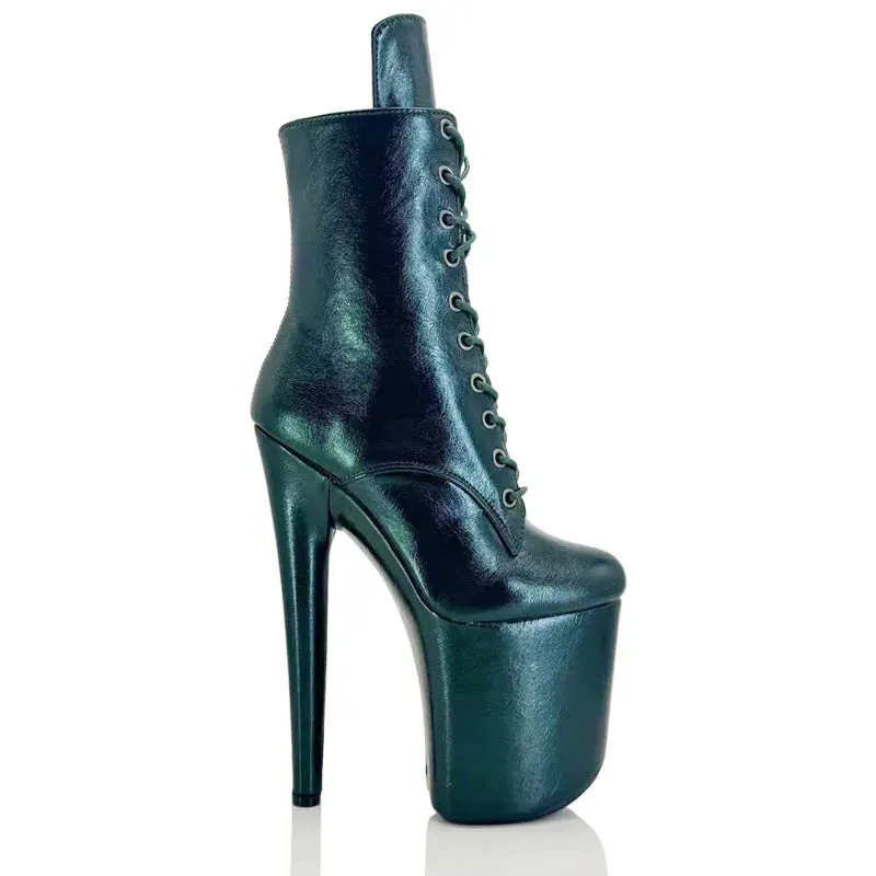 20 cm 8 "Shiny Metal Professional Steel Pipe Dance Boots
