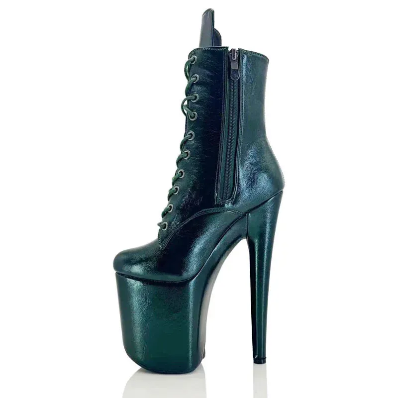 20 cm 8 "Shiny Metal Professional Steel Pipe Dance Boots