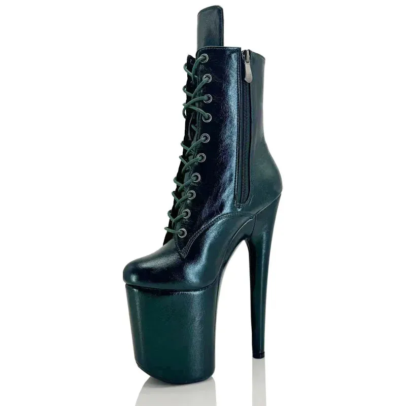 20 cm 8 "Shiny Metal Professional Steel Pipe Dance Boots
