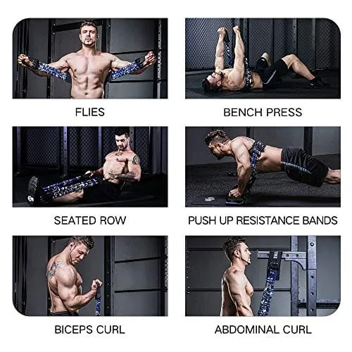 Adjustable Bench Press Device,Push up Resistance Bands for Home Gym Exercise,Fitness Workout,Travel Training (Camo army green-150LB)