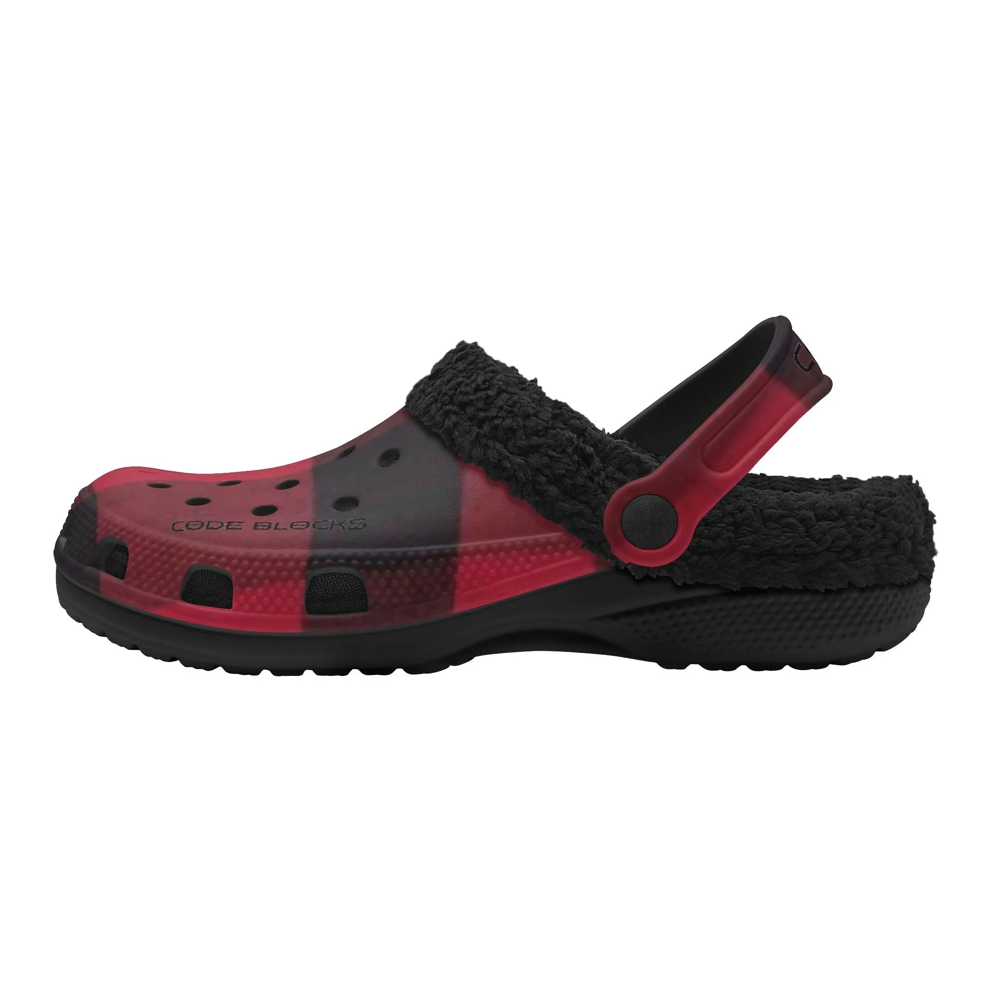 Adults Black Warm House Clog Winter Fur Lined Garden Slippers