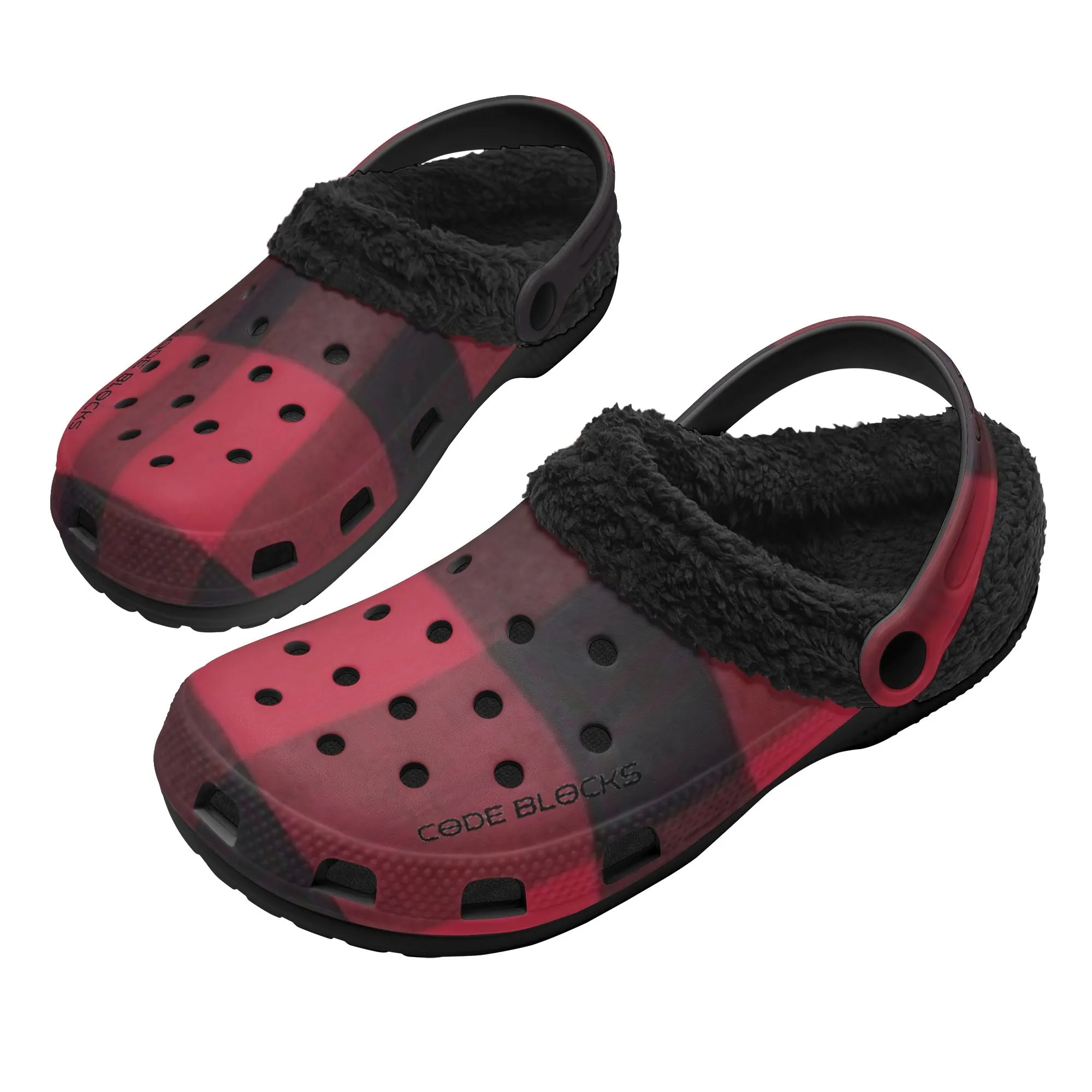 Adults Black Warm House Clog Winter Fur Lined Garden Slippers