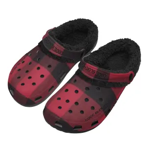 Adults Black Warm House Clog Winter Fur Lined Garden Slippers