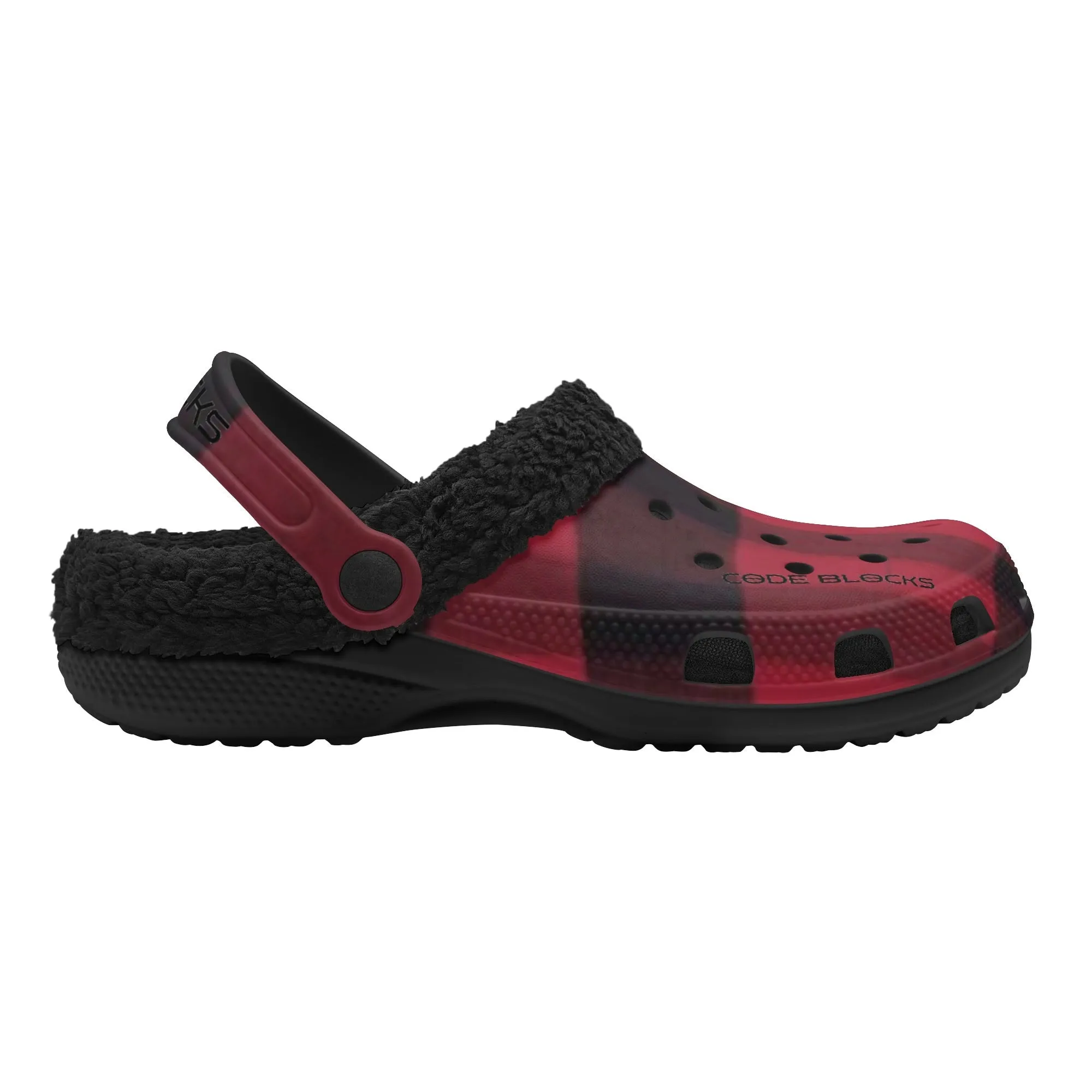 Adults Black Warm House Clog Winter Fur Lined Garden Slippers