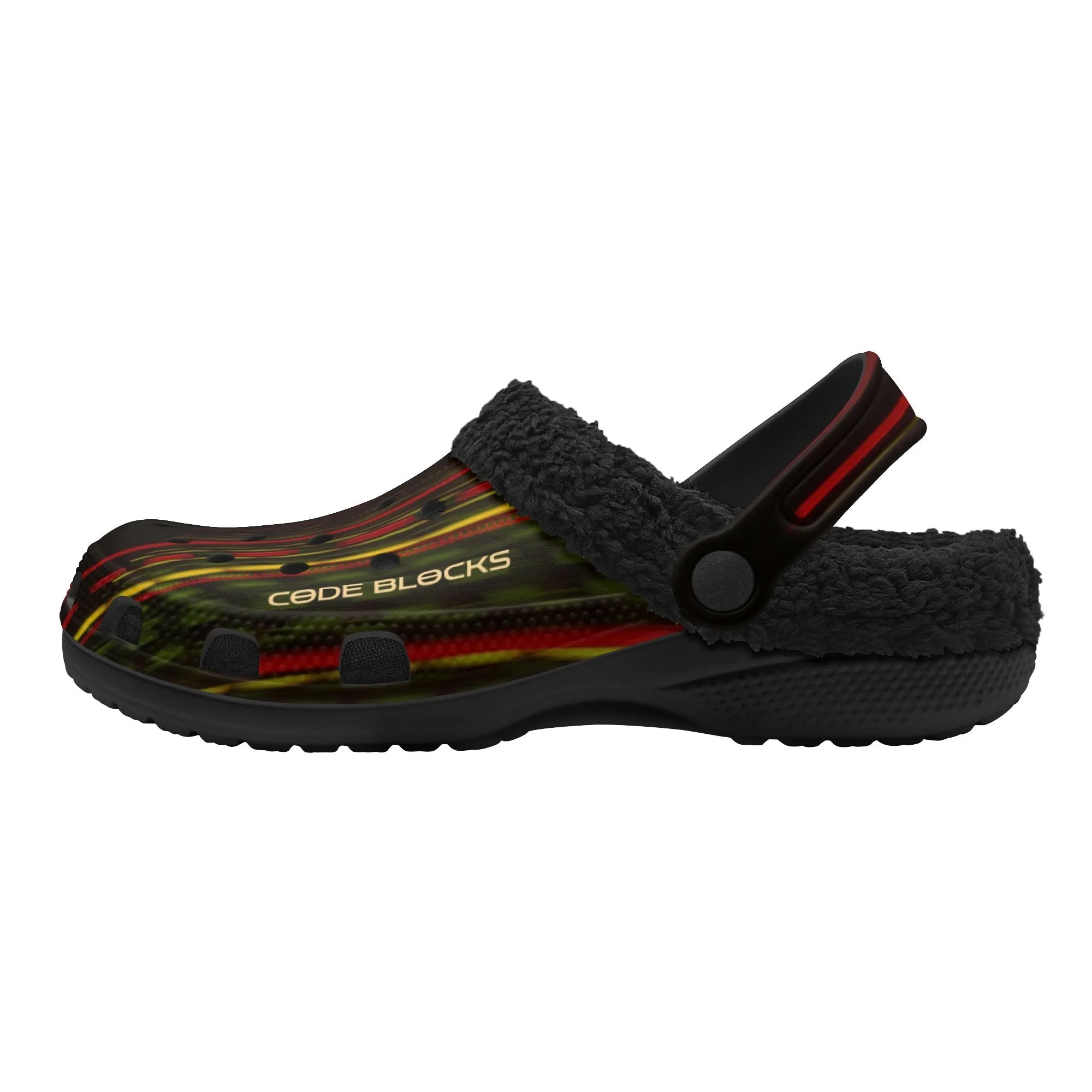Adults Black Warm House Clog Winter Fur Lined Garden Slippers