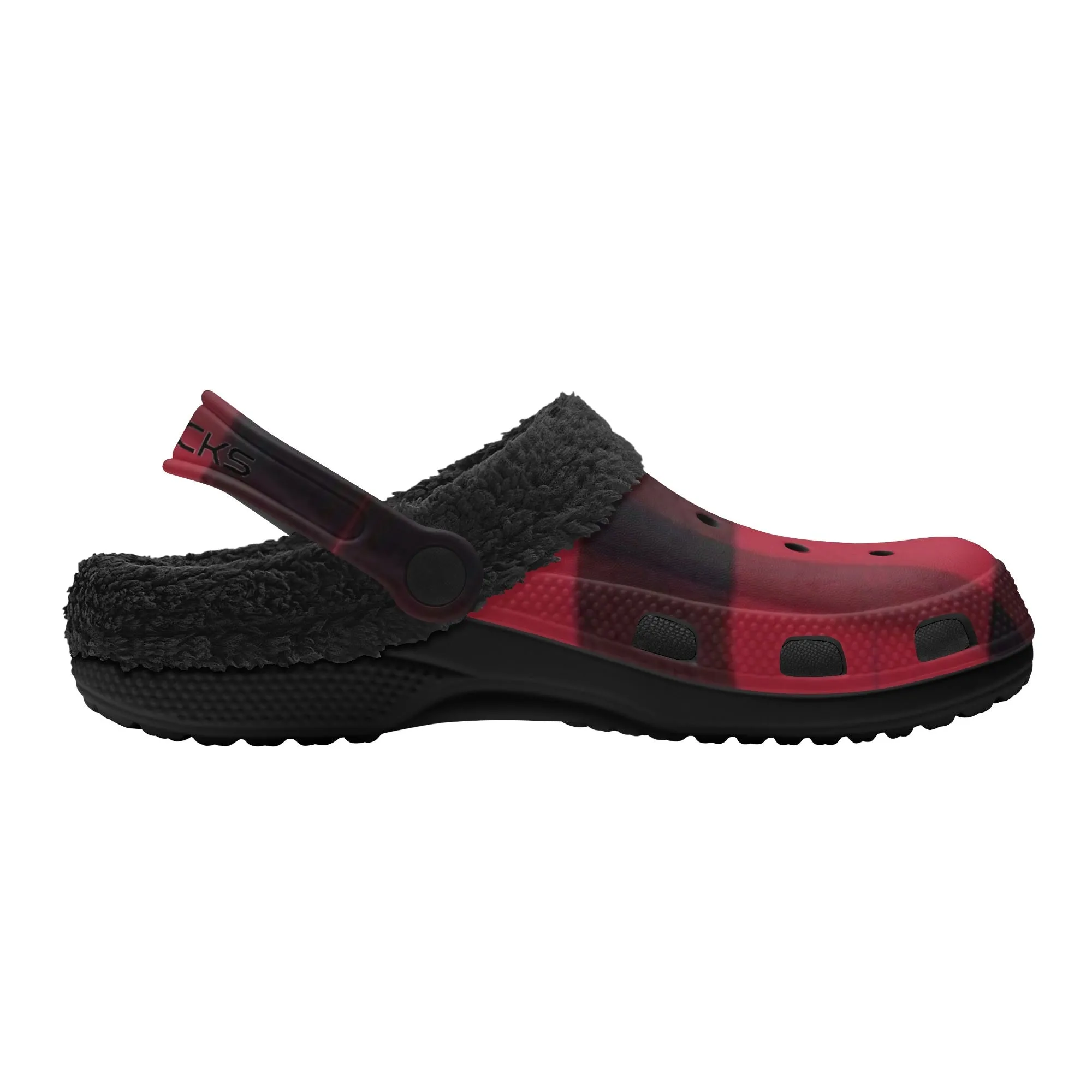 Adults Black Warm House Clog Winter Fur Lined Garden Slippers