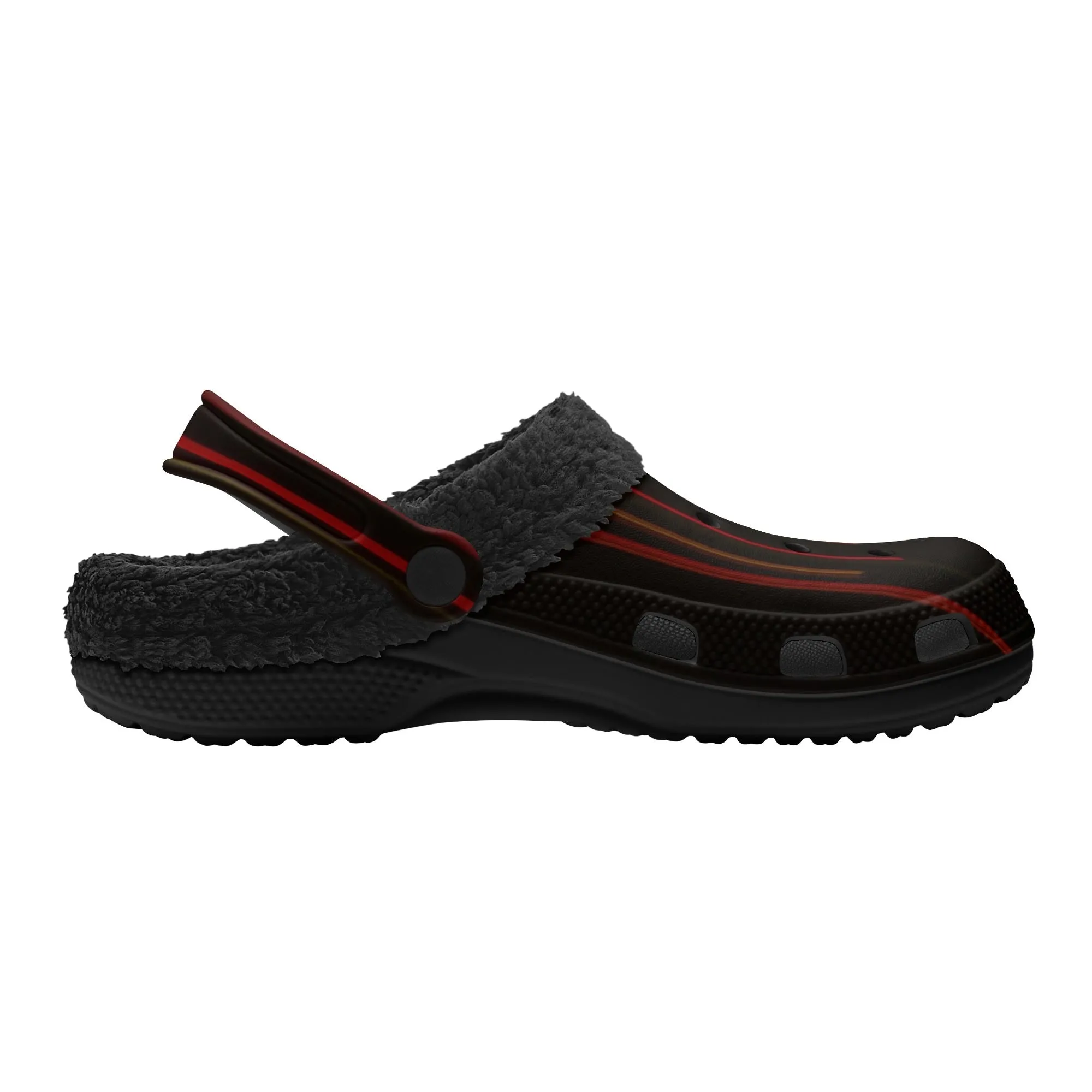 Adults Black Warm House Clog Winter Fur Lined Garden Slippers