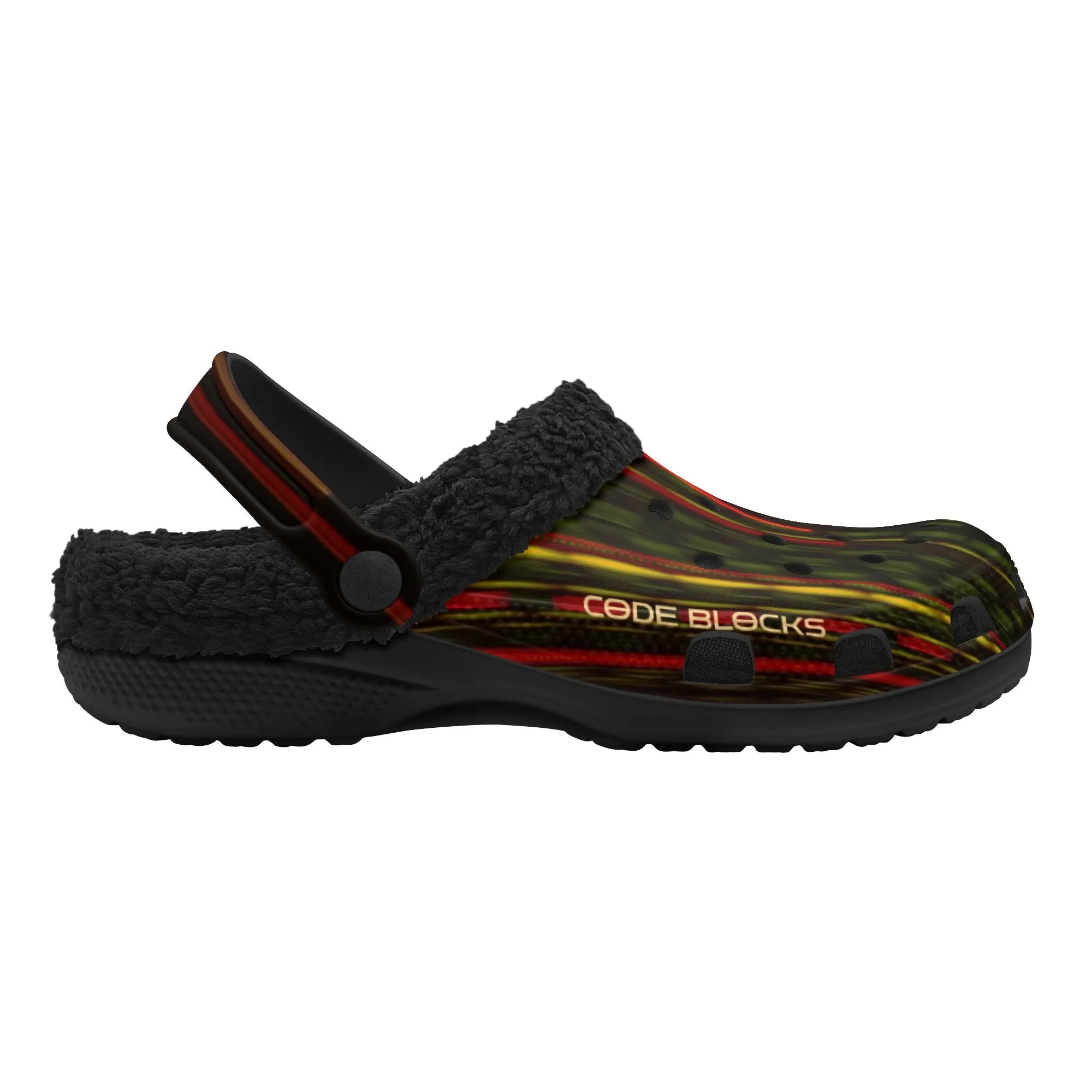 Adults Black Warm House Clog Winter Fur Lined Garden Slippers