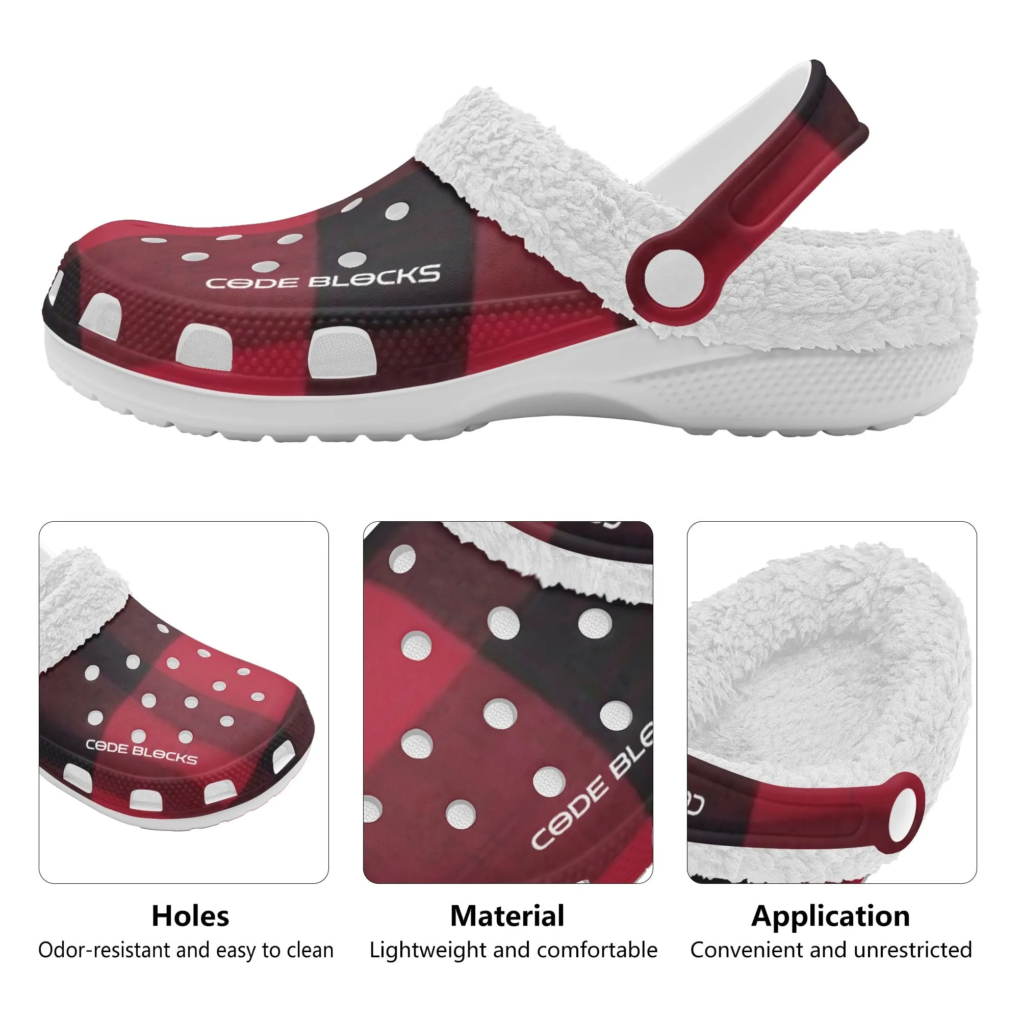 Adults White Warm House Clog Winter Fur Lined Garden Slippers