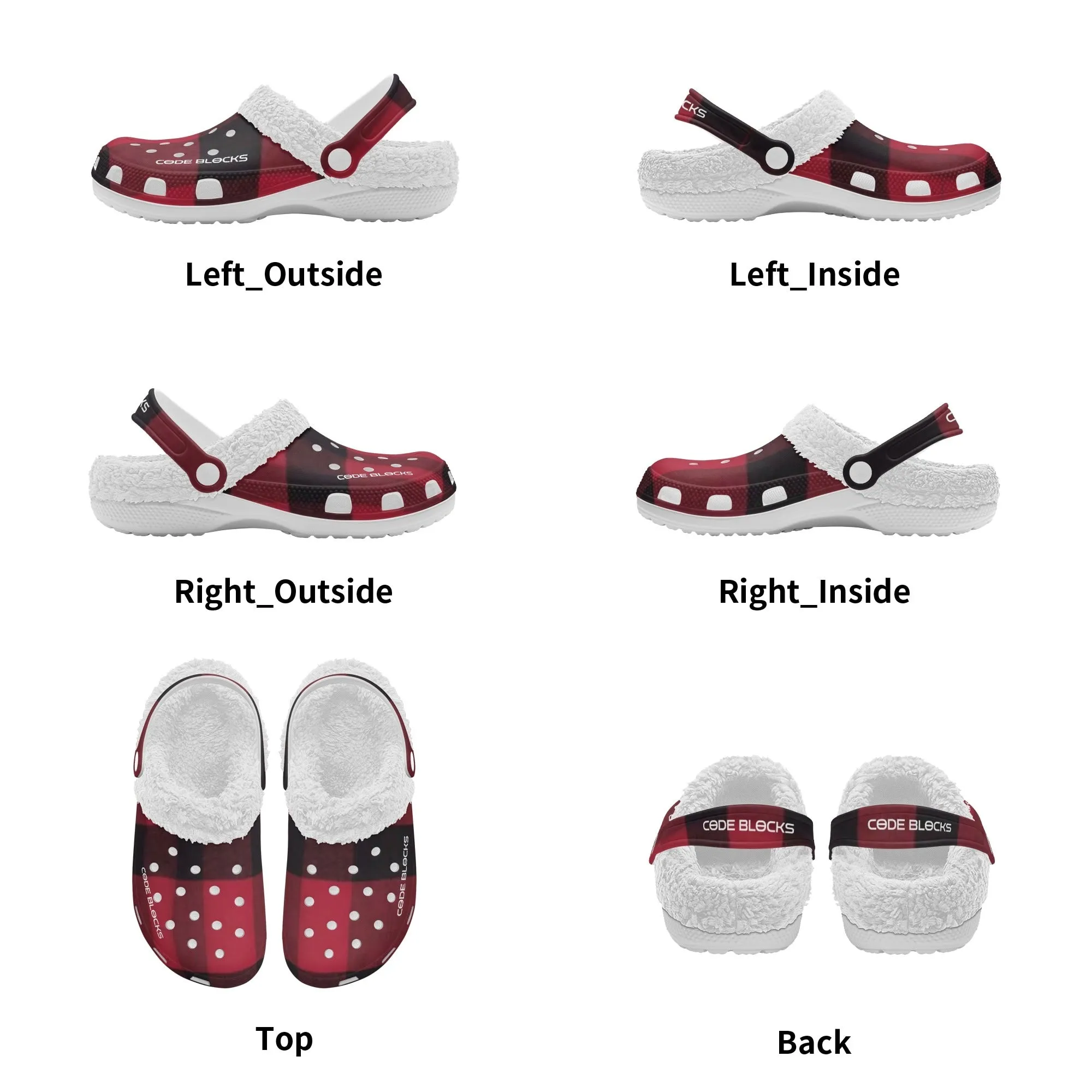Adults White Warm House Clog Winter Fur Lined Garden Slippers