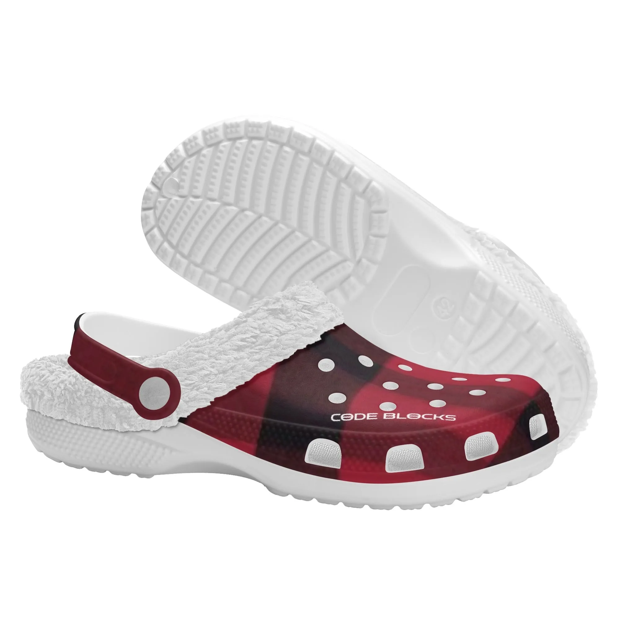 Adults White Warm House Clog Winter Fur Lined Garden Slippers