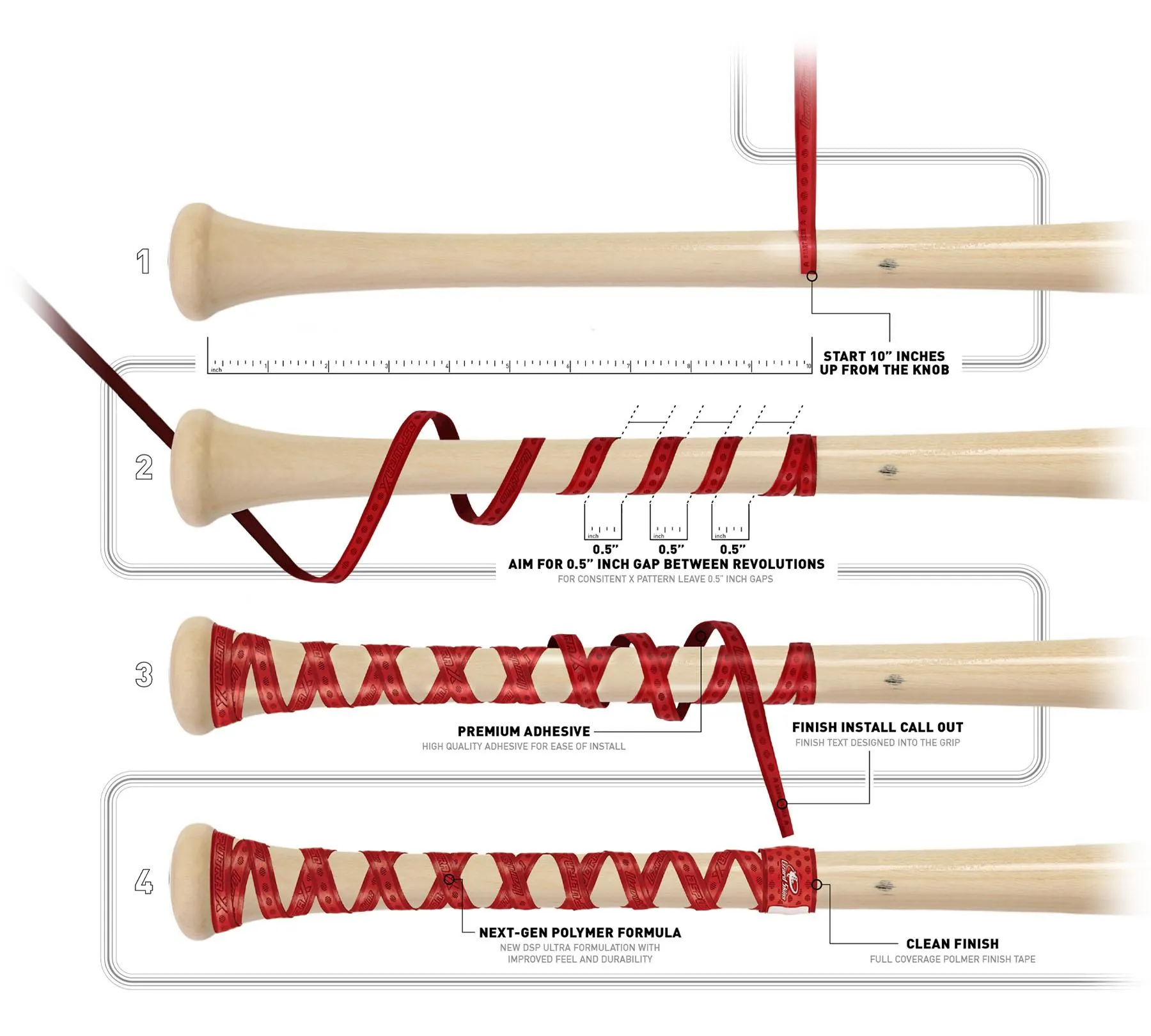 Bat Ultra X Grip Lizard Skins DSP .5 MM - MLB Cruzado Naranja claro