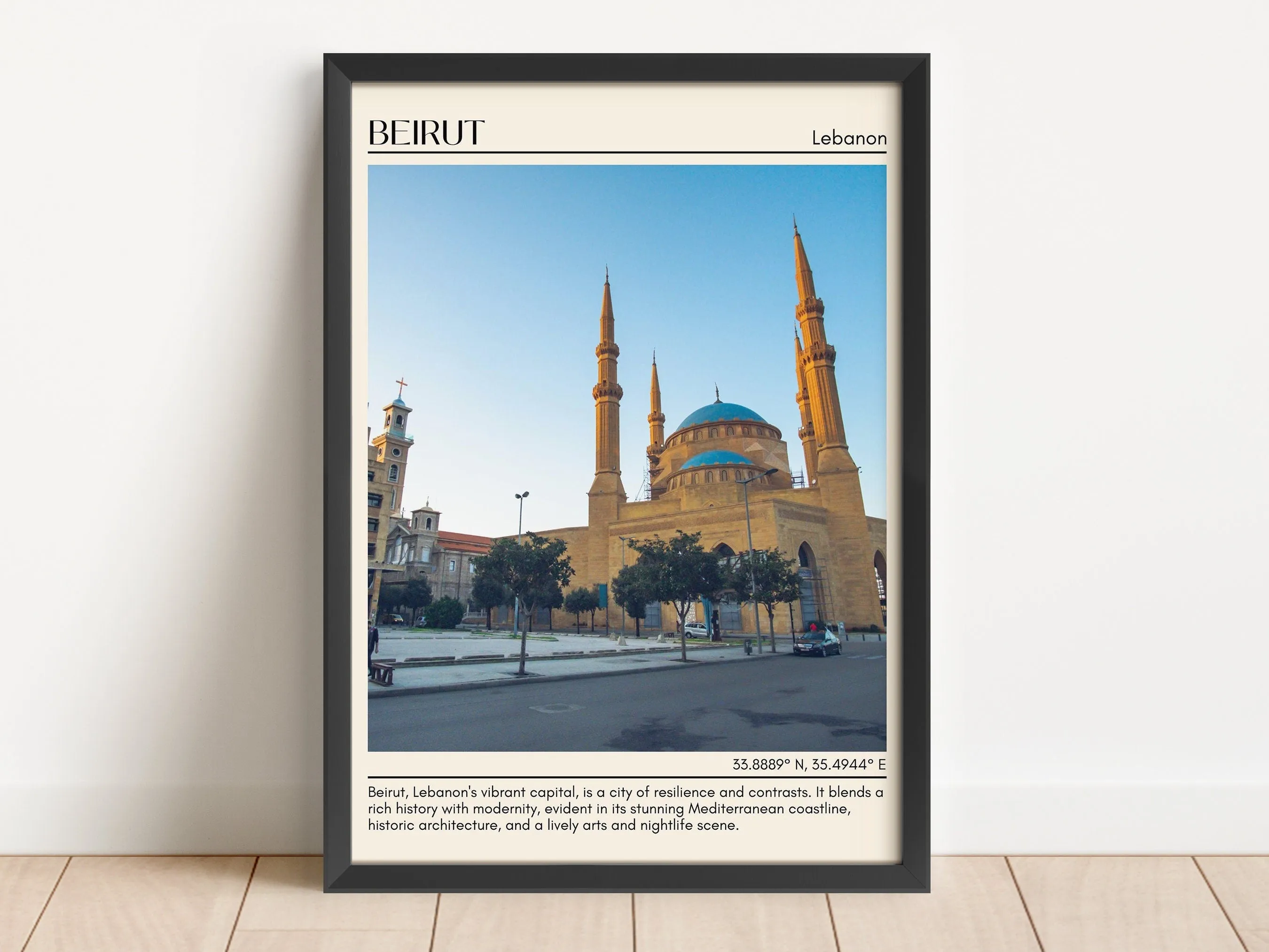 Beirut Minimal Wall Art, Lebanon