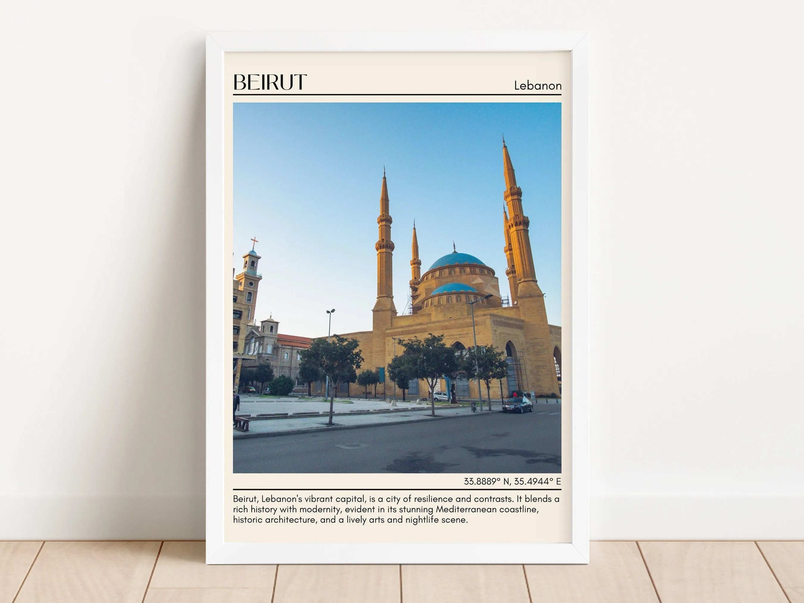 Beirut Minimal Wall Art, Lebanon