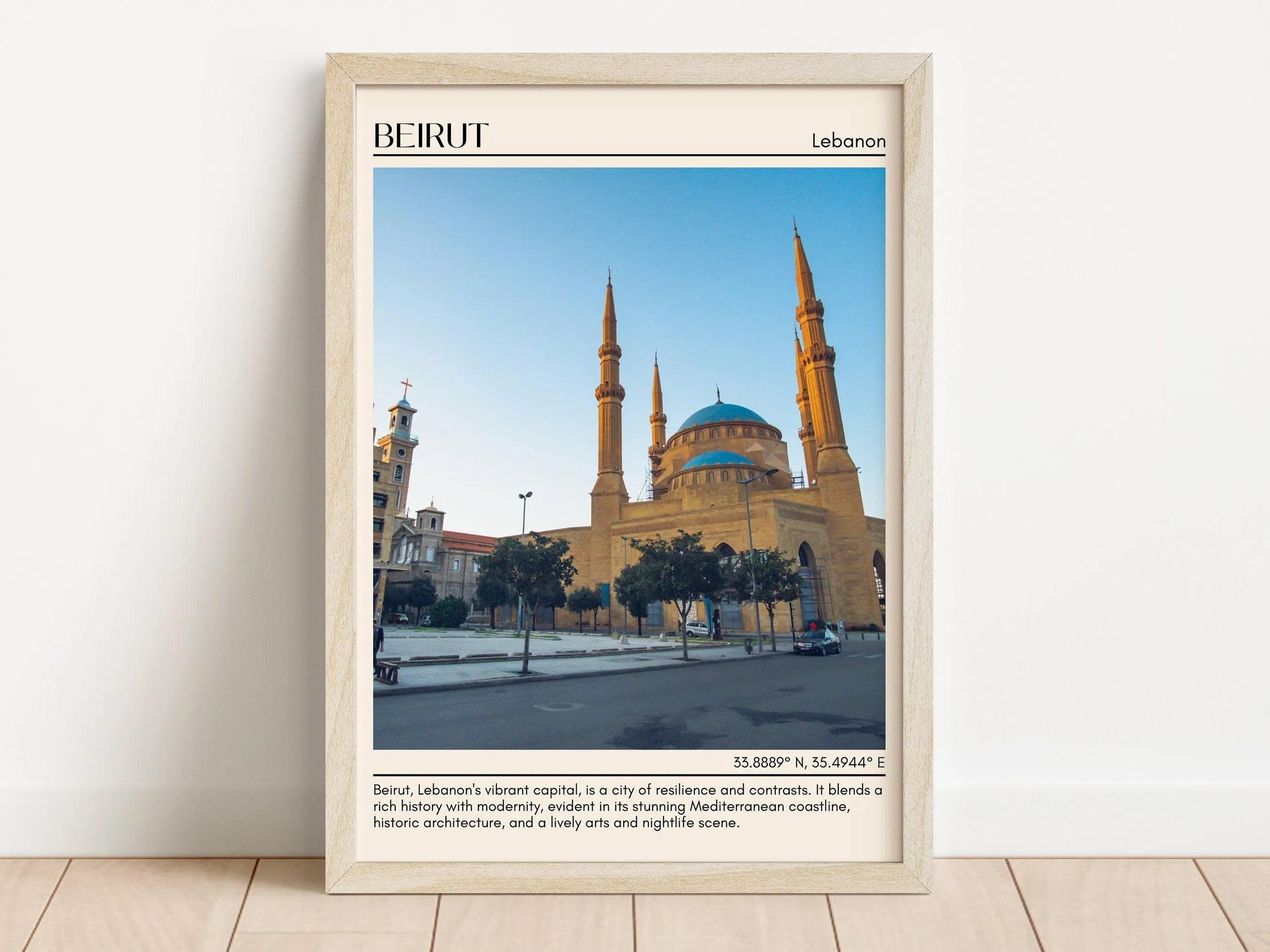 Beirut Minimal Wall Art, Lebanon