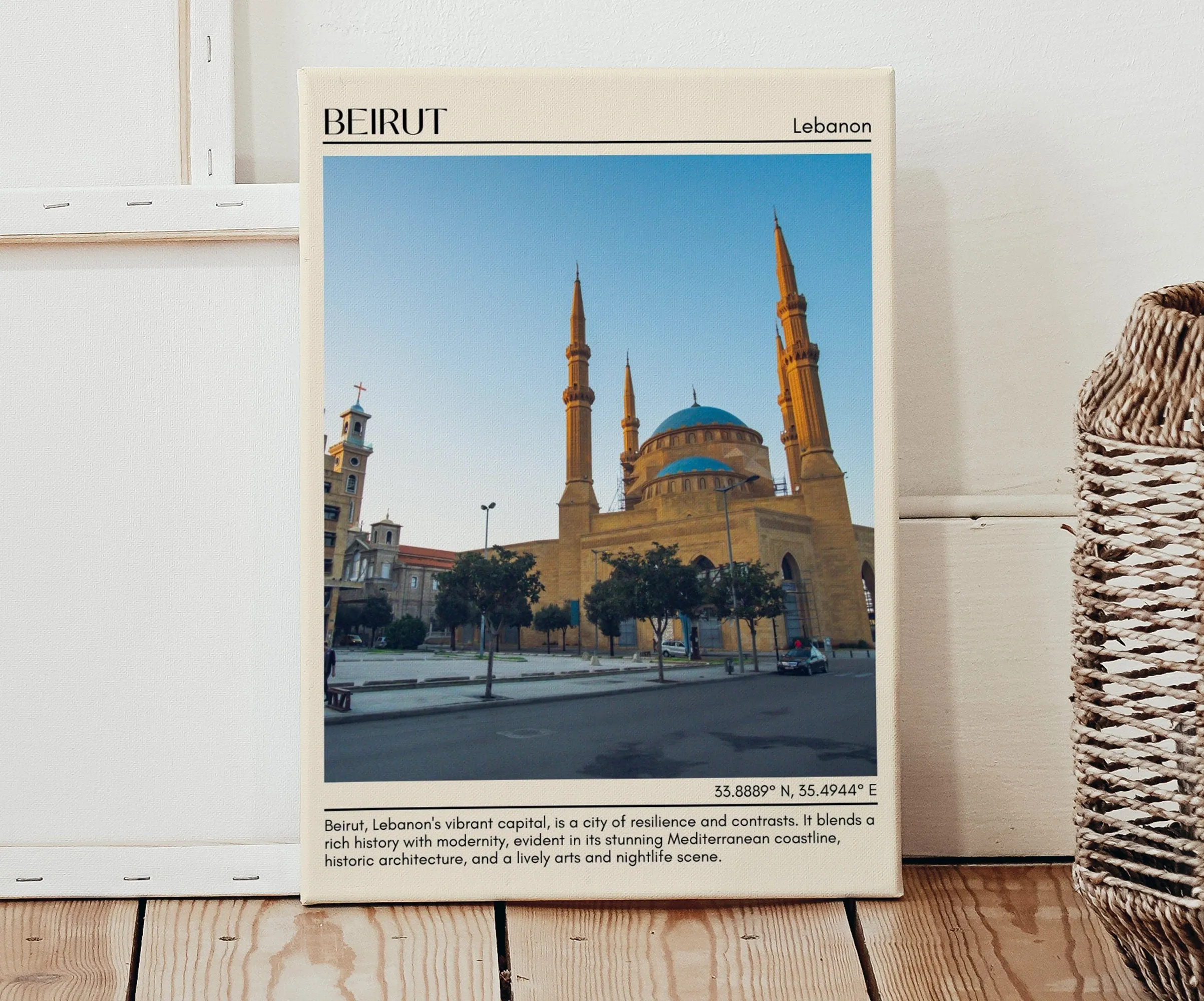 Beirut Minimal Wall Art, Lebanon