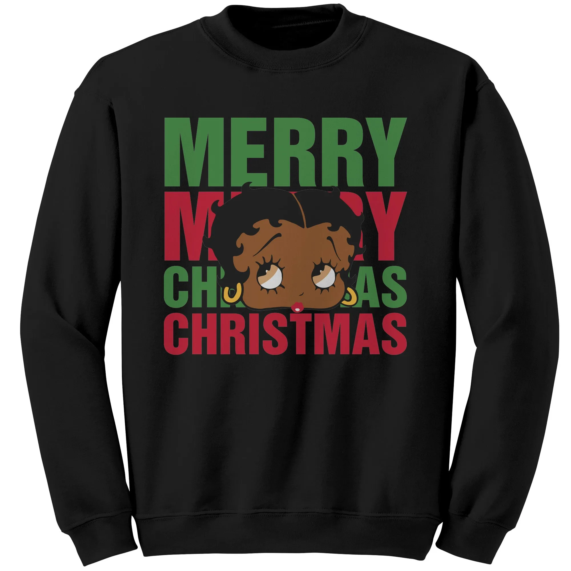 Betty Boop Sweatshirt for Women Christmas Graphic Pullover Cute Betty Boop Gift Holiday Sweater for Her Christmas Party Gift Comfy Sweater