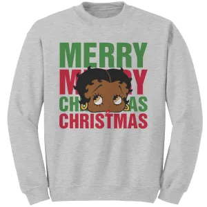 Betty Boop Sweatshirt for Women Christmas Graphic Pullover Cute Betty Boop Gift Holiday Sweater for Her Christmas Party Gift Comfy Sweater