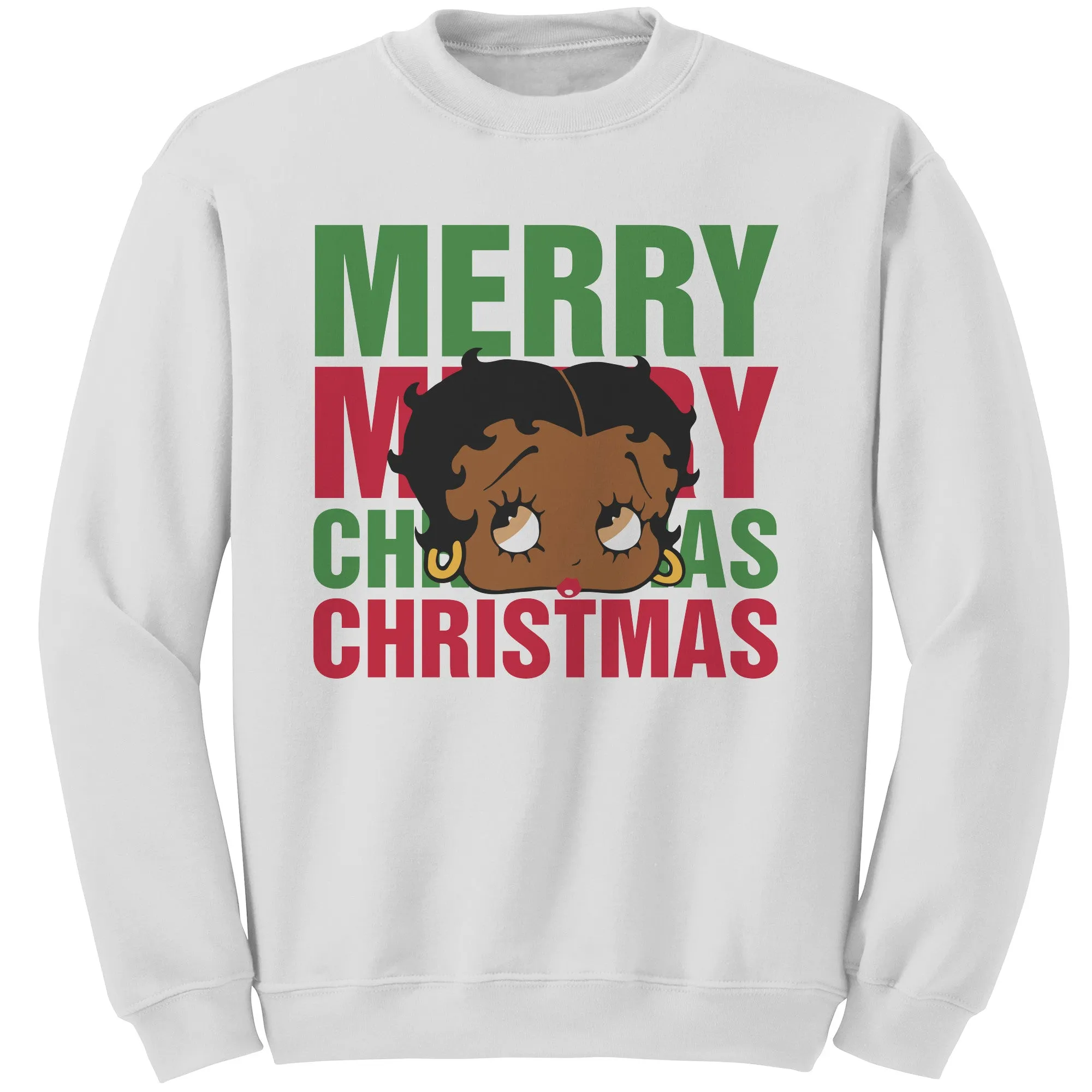 Betty Boop Sweatshirt for Women Christmas Graphic Pullover Cute Betty Boop Gift Holiday Sweater for Her Christmas Party Gift Comfy Sweater