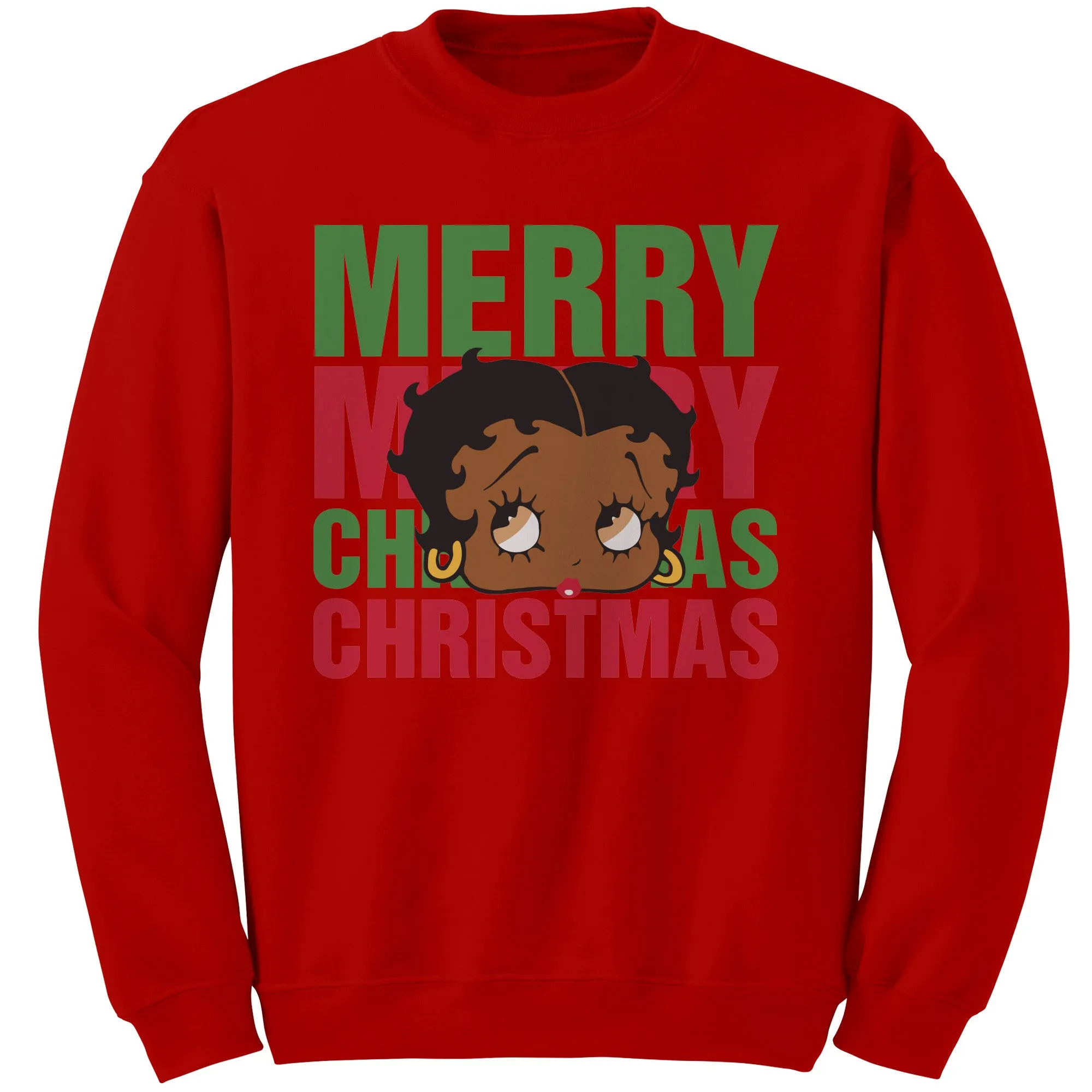 Betty Boop Sweatshirt for Women Christmas Graphic Pullover Cute Betty Boop Gift Holiday Sweater for Her Christmas Party Gift Comfy Sweater