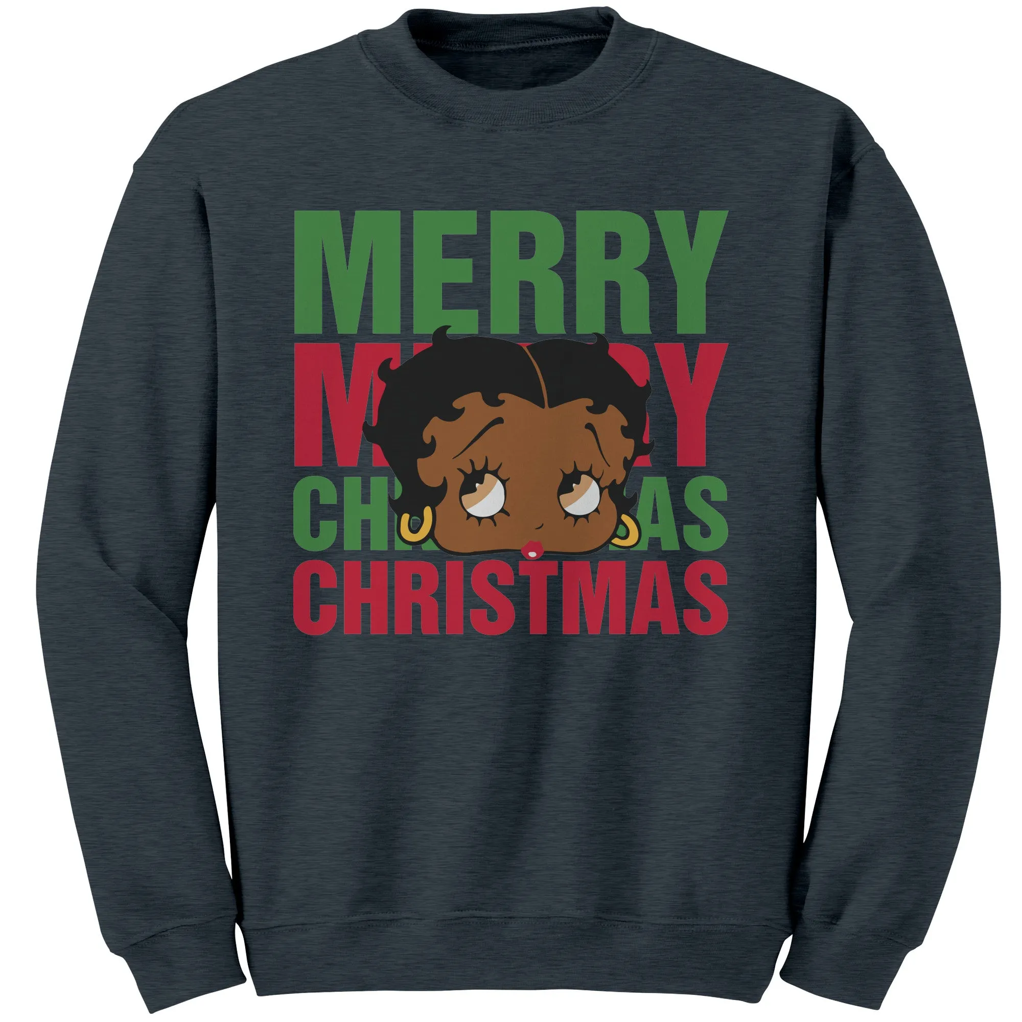 Betty Boop Sweatshirt for Women Christmas Graphic Pullover Cute Betty Boop Gift Holiday Sweater for Her Christmas Party Gift Comfy Sweater