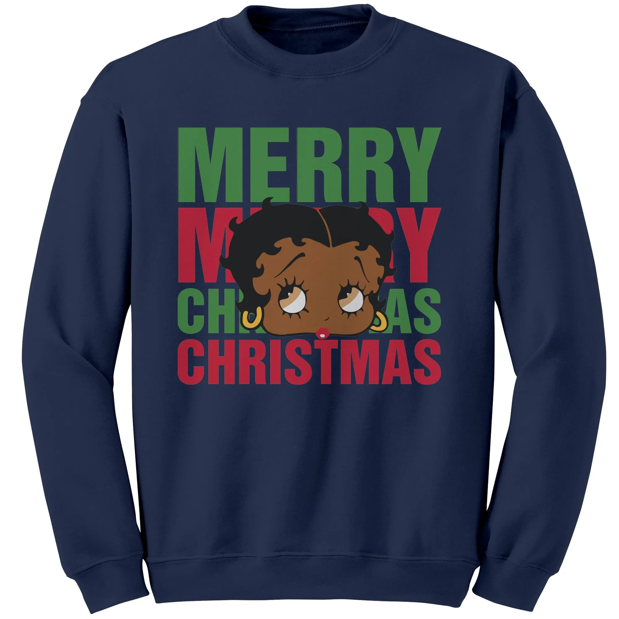 Betty Boop Sweatshirt for Women Christmas Graphic Pullover Cute Betty Boop Gift Holiday Sweater for Her Christmas Party Gift Comfy Sweater