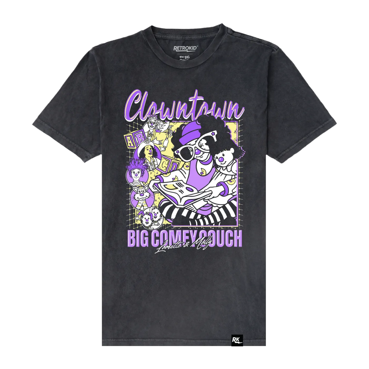 Big Comfy Couch Clowntown Vintage T-Shirt - Black