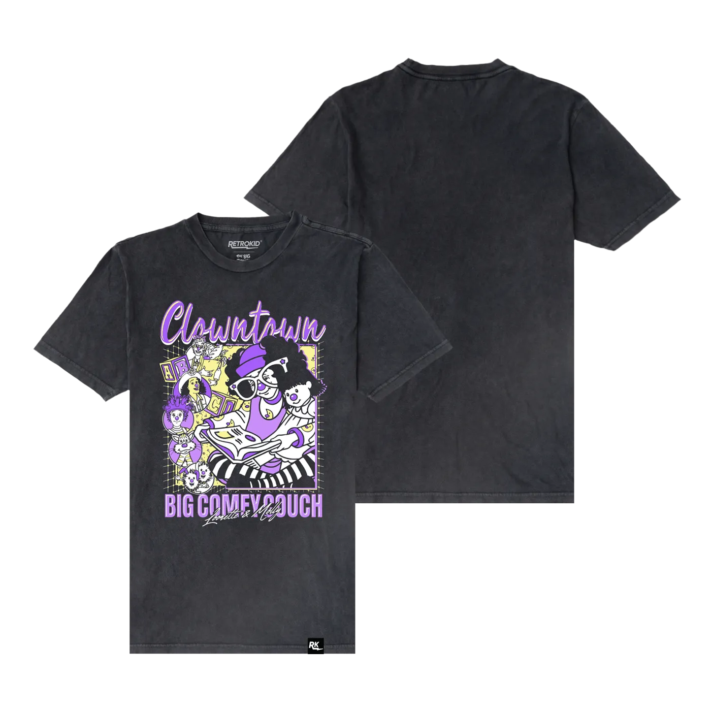 Big Comfy Couch Clowntown Vintage T-Shirt - Black