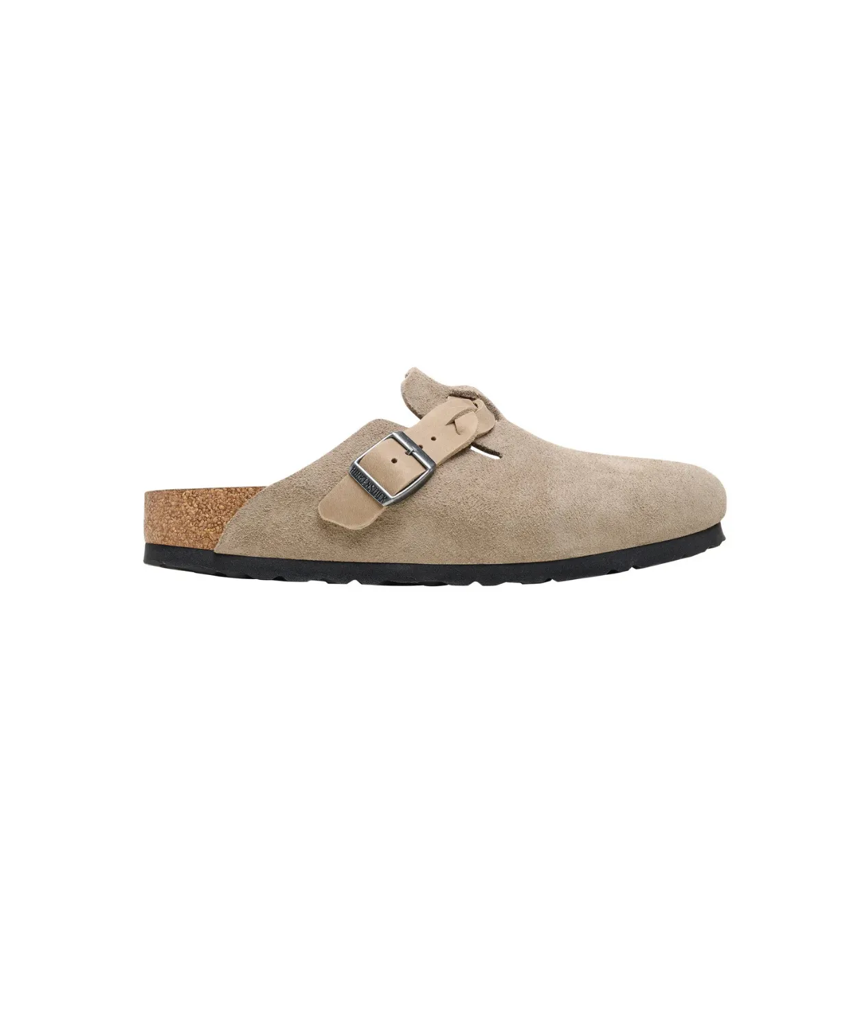Birkenstock Boston Braided Suede/Oiled Leather Taupe Clogs