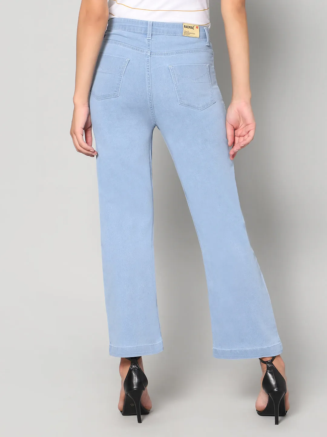 Blue Bootcut High rise Jeans with Insert Pockets