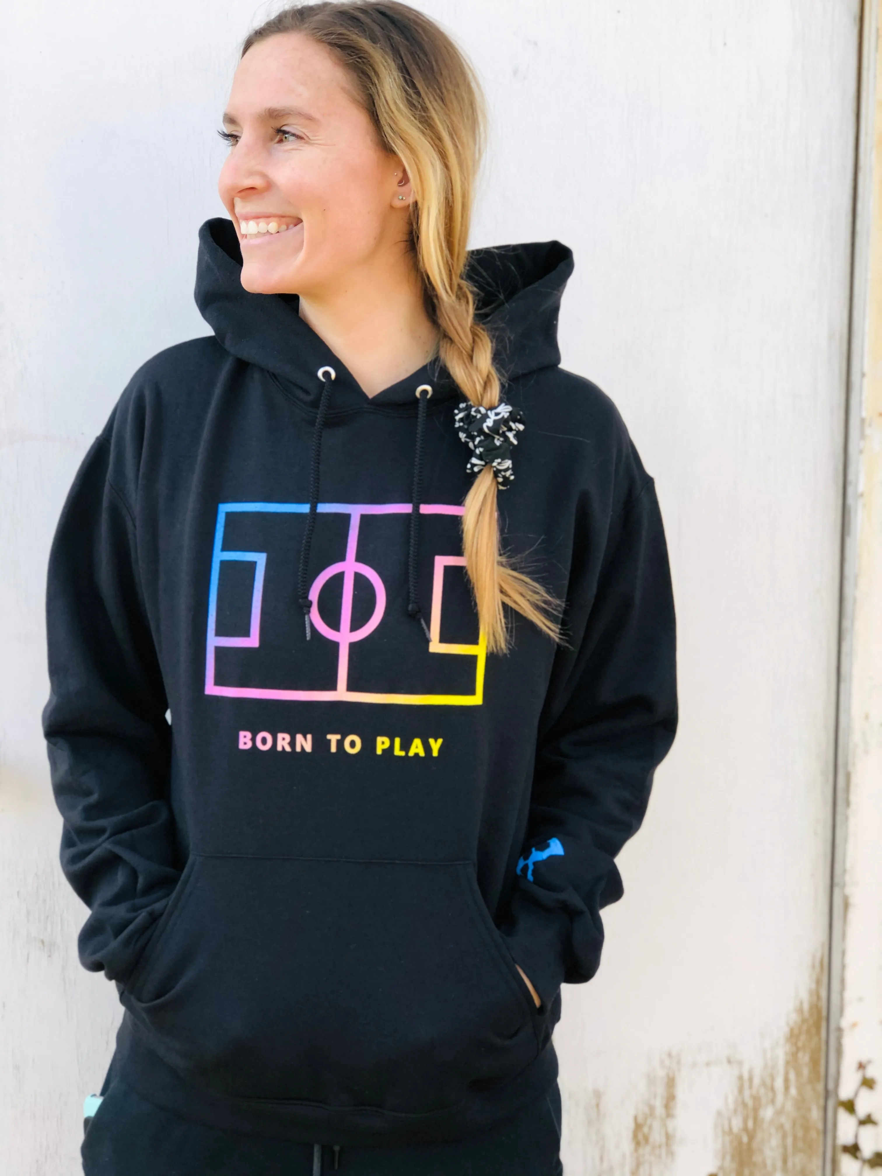 Born To Play Adult Hooded Sweatshirt