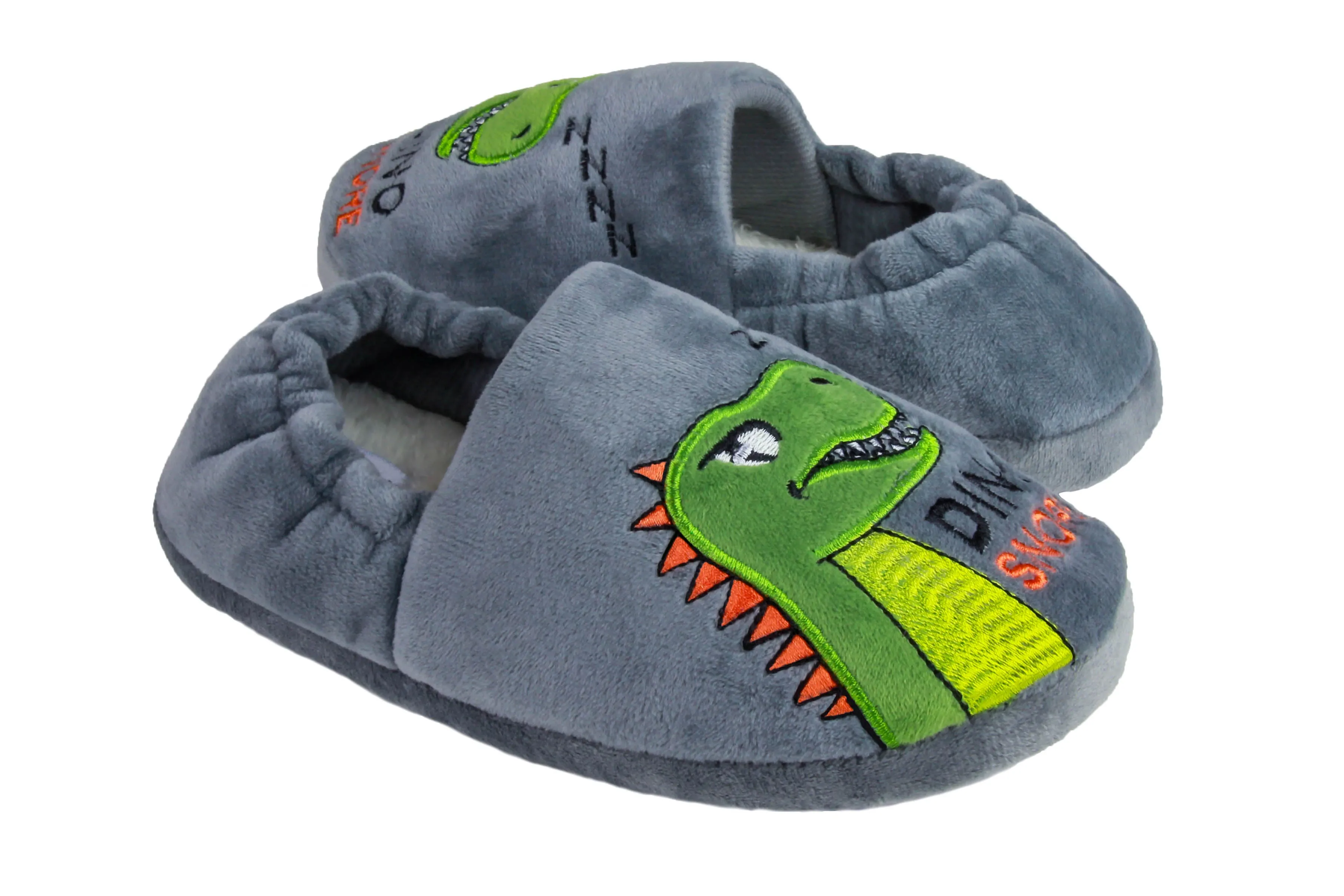 Boys Dino Snore Eye Mask and Soft Boa Moccasin Set