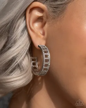 Bridging Brilliance - White Hoop Earring