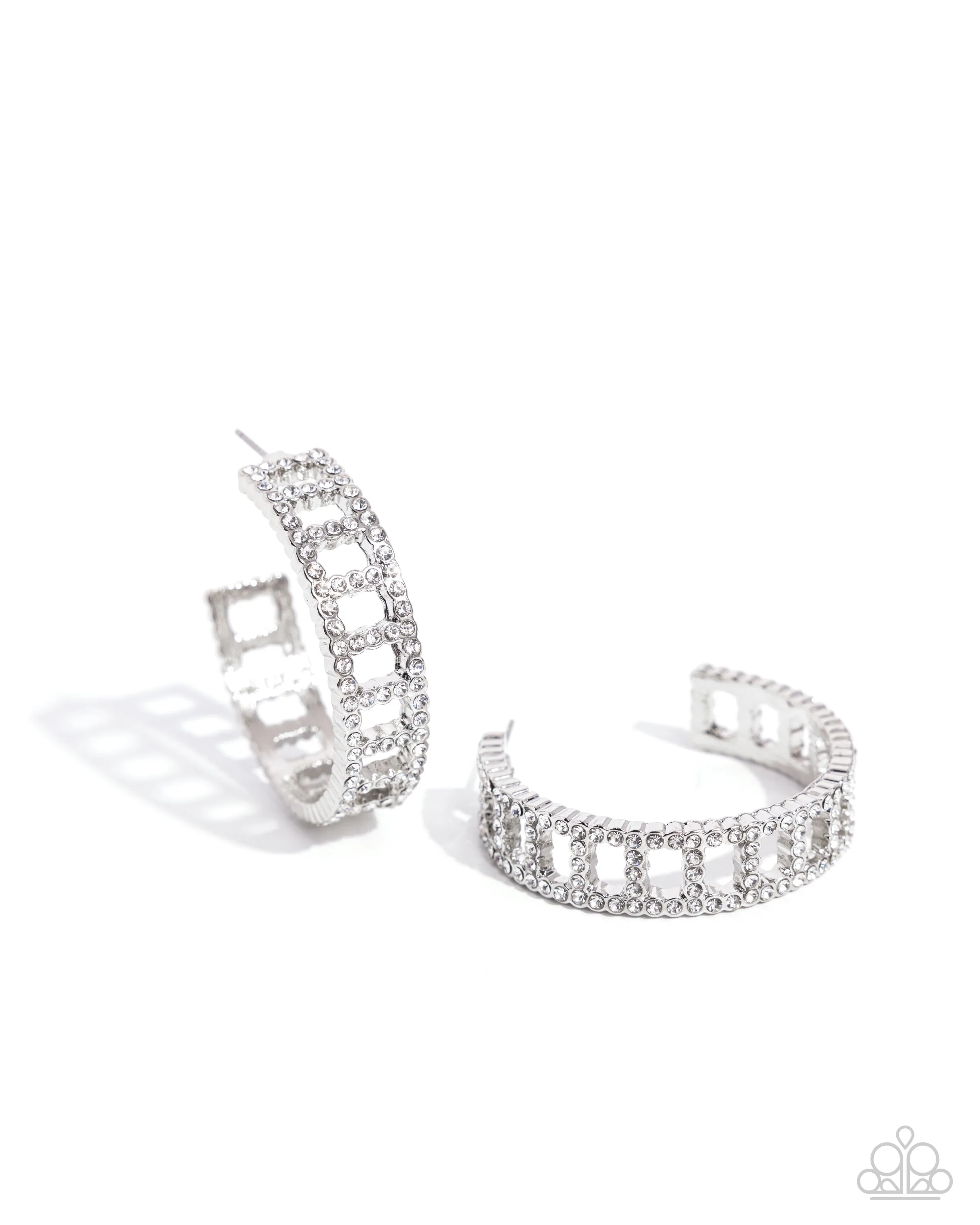 Bridging Brilliance - White Hoop Earring