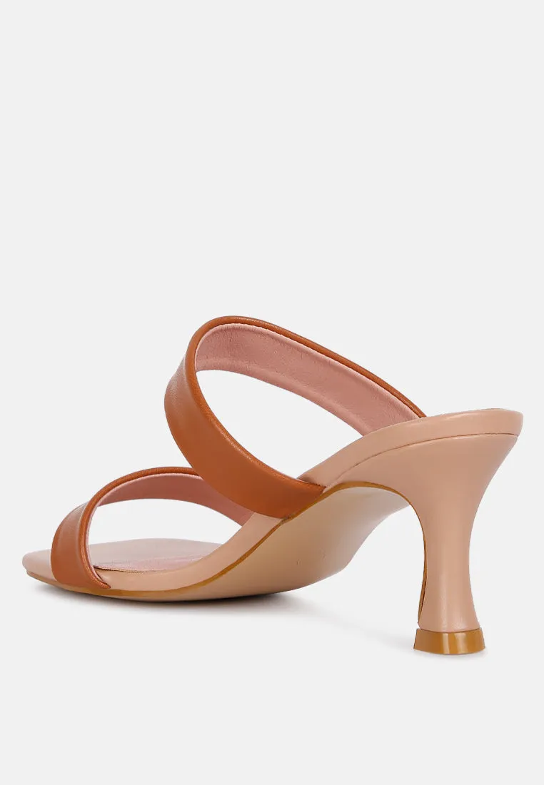 Brown Mid Heel Sandals