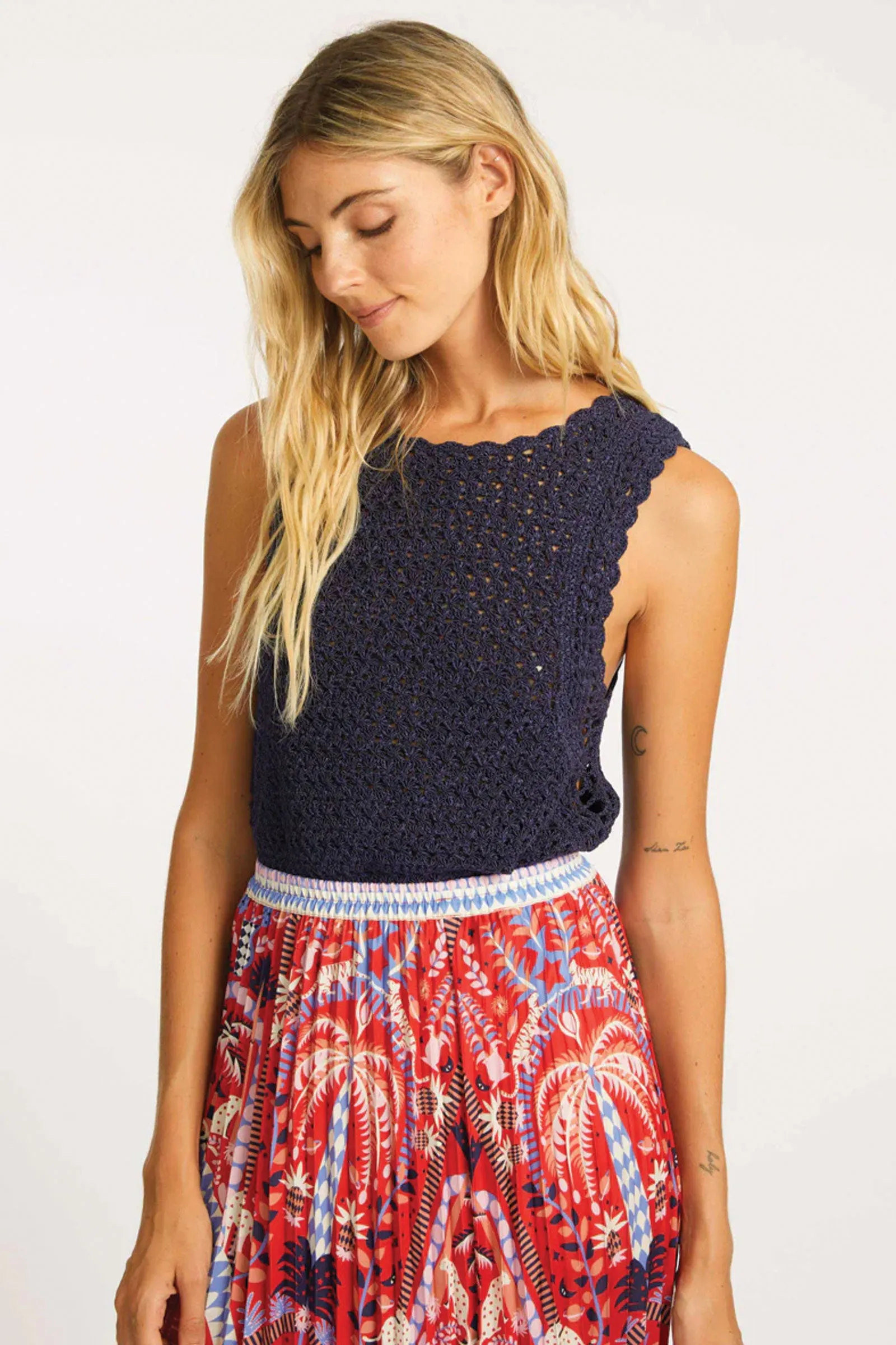 Caballero Amelie Peacoat Navy Top