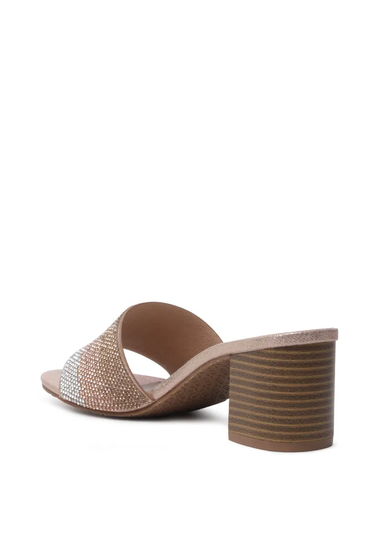 canisa metallic block heeled sandals