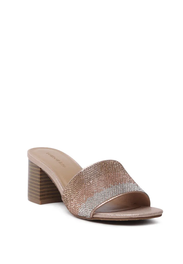 canisa metallic block heeled sandals