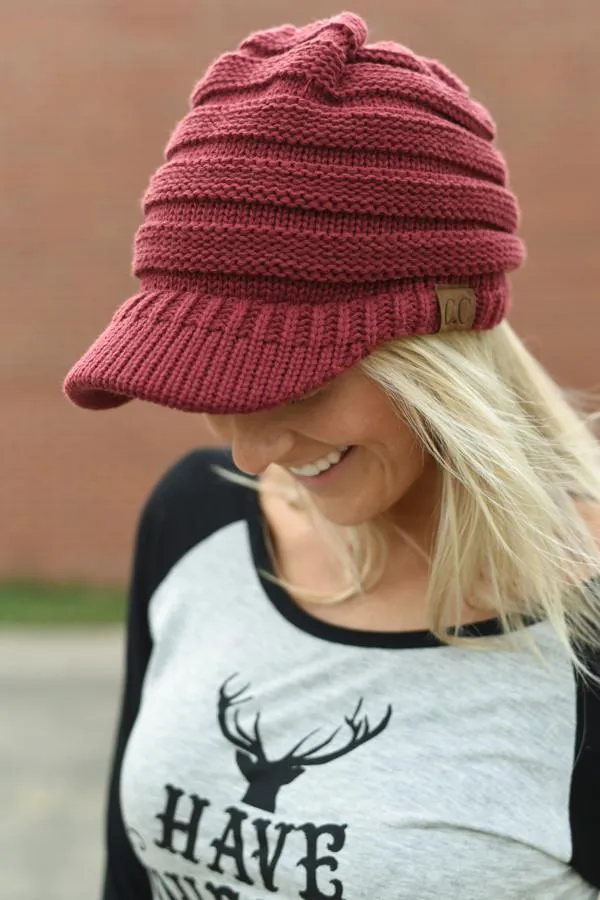 CC Beanie Cap - Burgundy