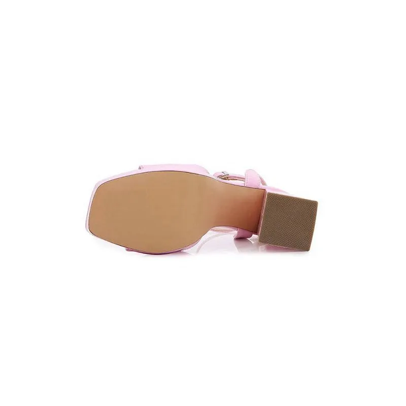 Chunky Heeled Ankle Strap Platform Sandal