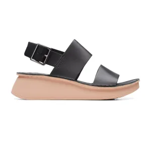 Clarks Velhill Strap - Sandals - Black Leather - 261708224 - D Width (Standard Fit)