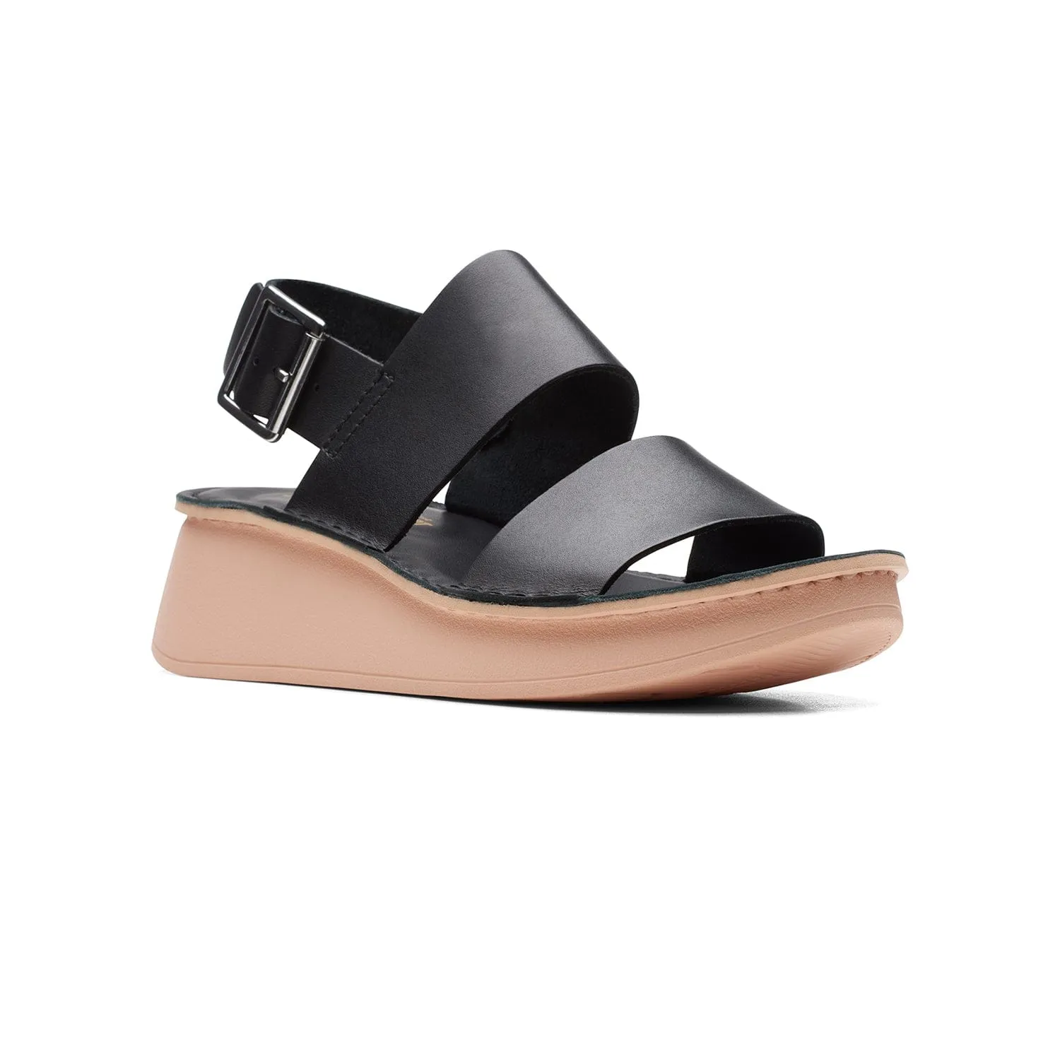 Clarks Velhill Strap - Sandals - Black Leather - 261708224 - D Width (Standard Fit)