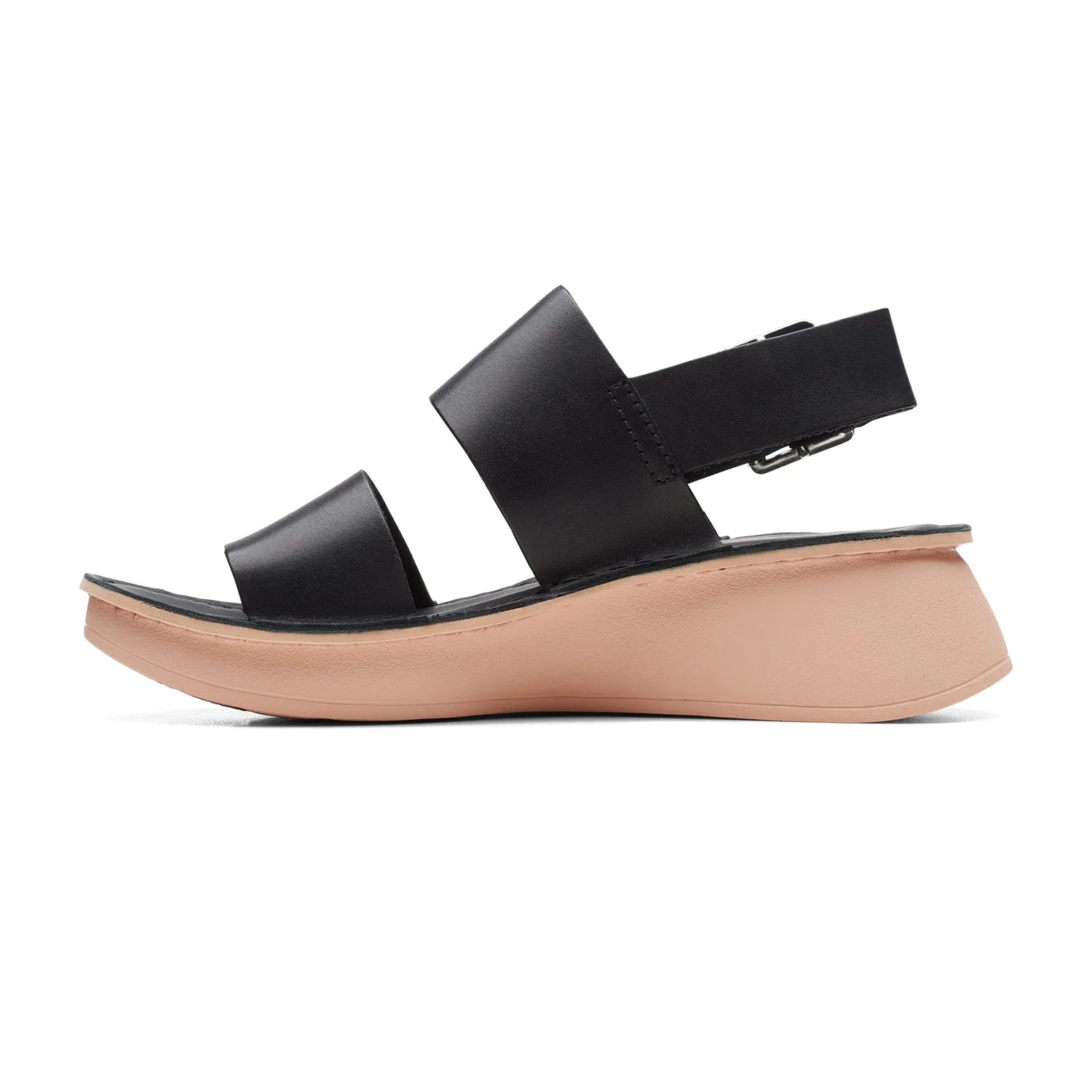 Clarks Velhill Strap - Sandals - Black Leather - 261708224 - D Width (Standard Fit)